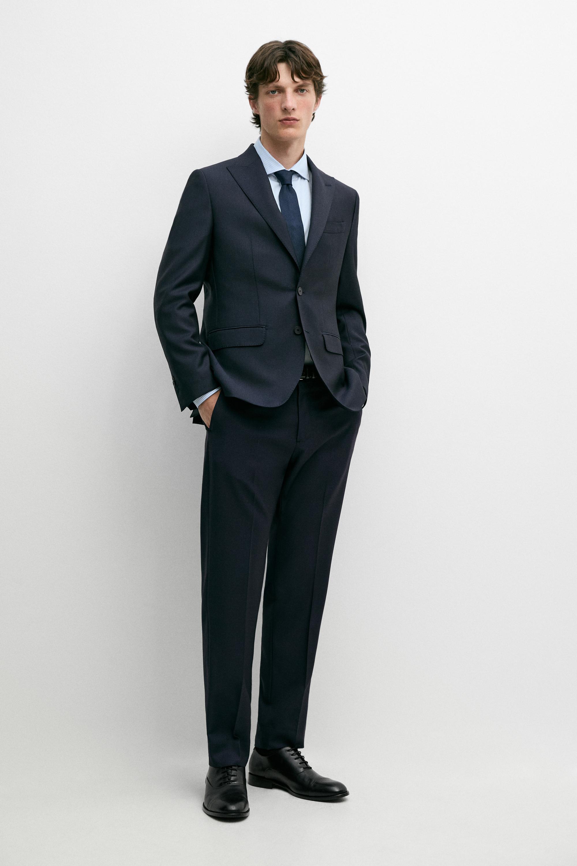 100% wool suit blazer Navy Blue