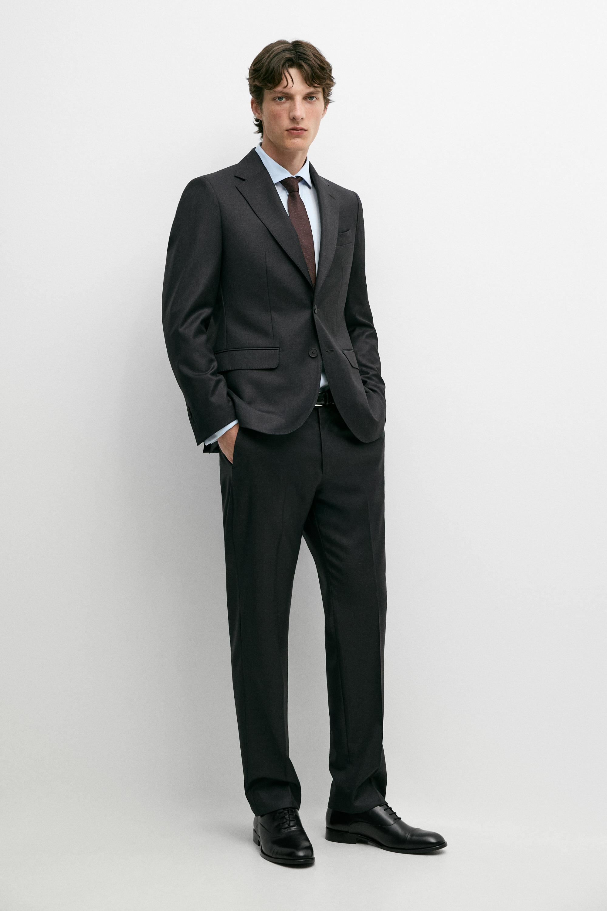 100% cool wool suit blazer Charcoal