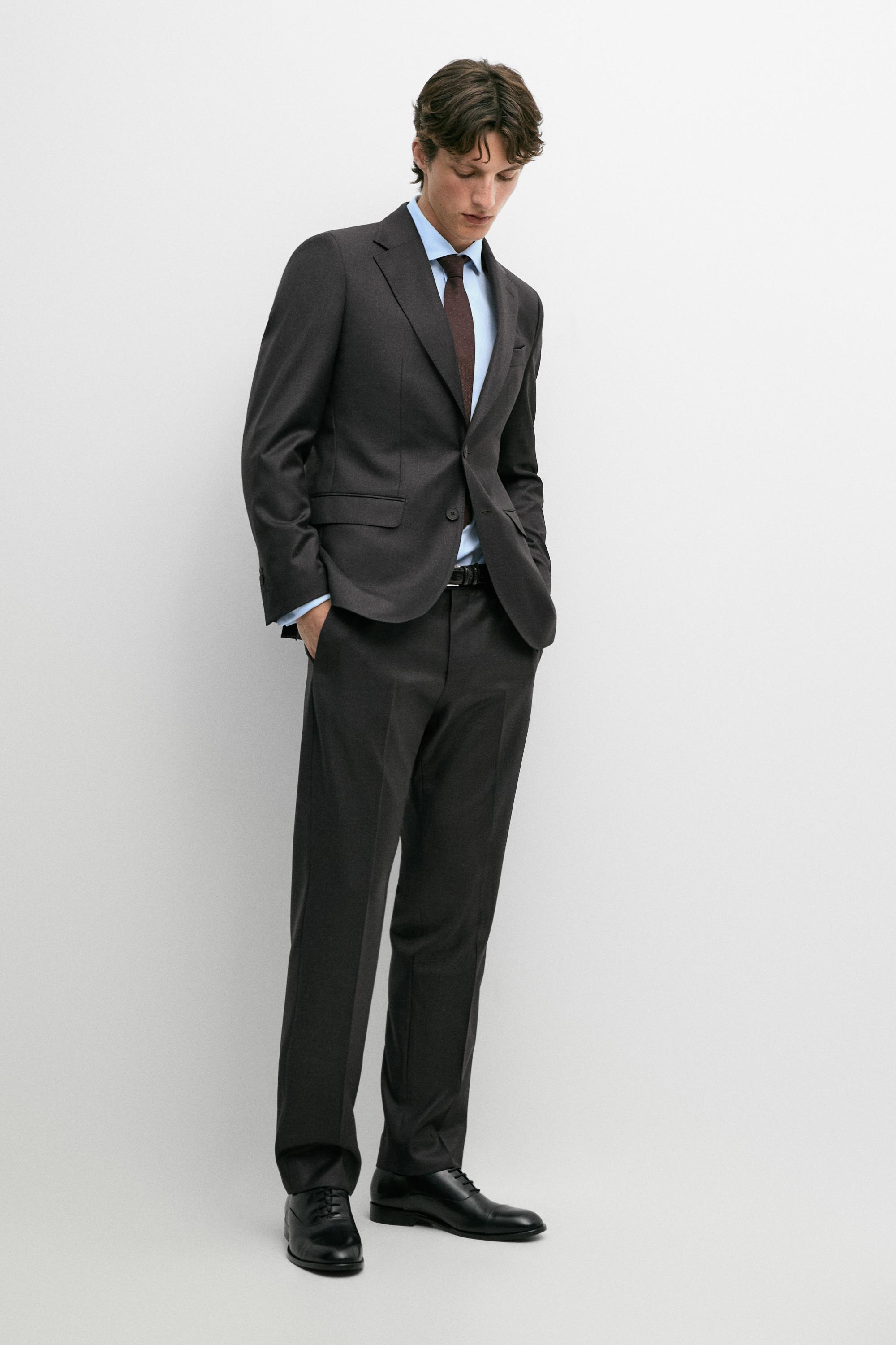 Cold wool suit trousers Charcoal