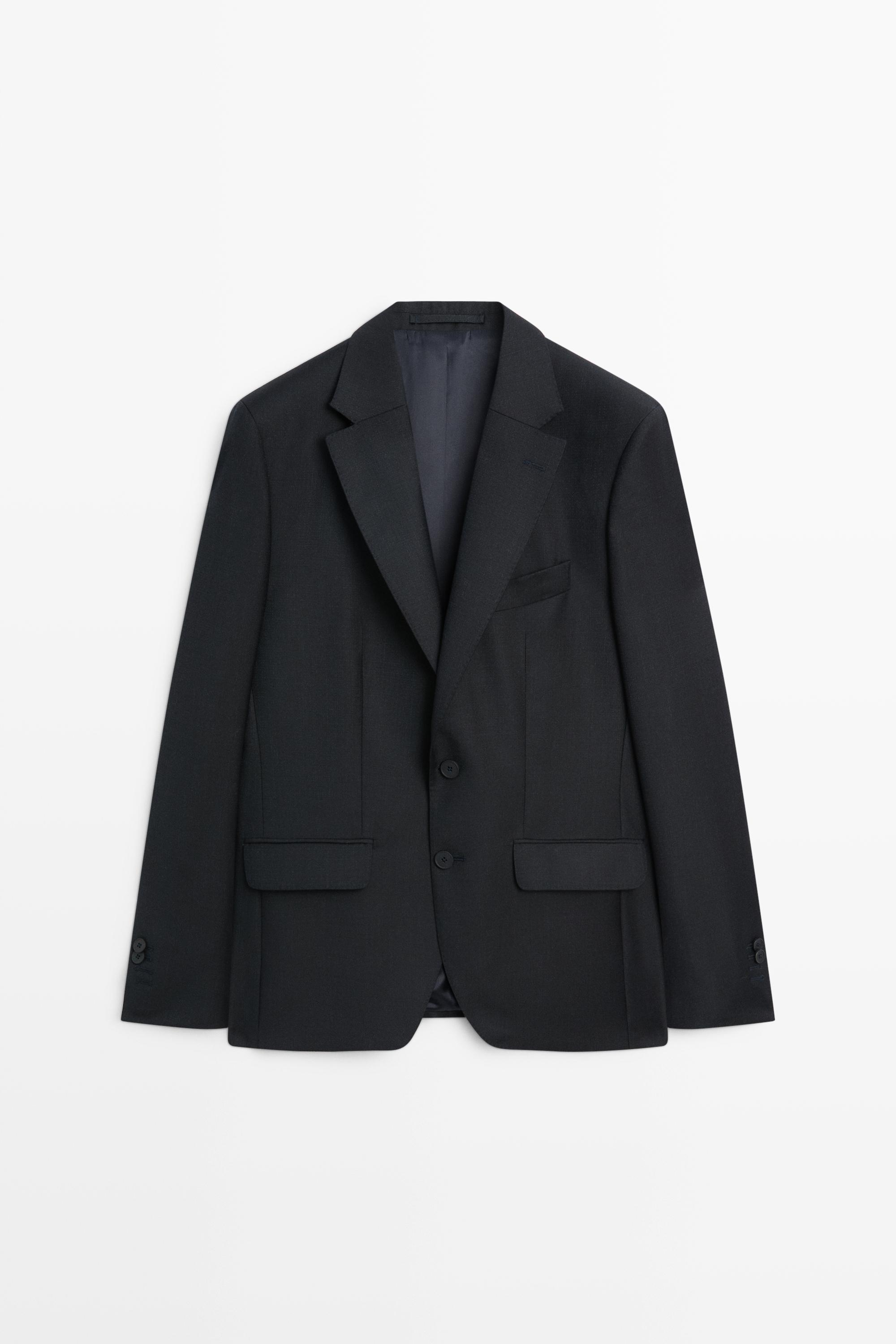 100% Wool Suit Blazer Navy Blue