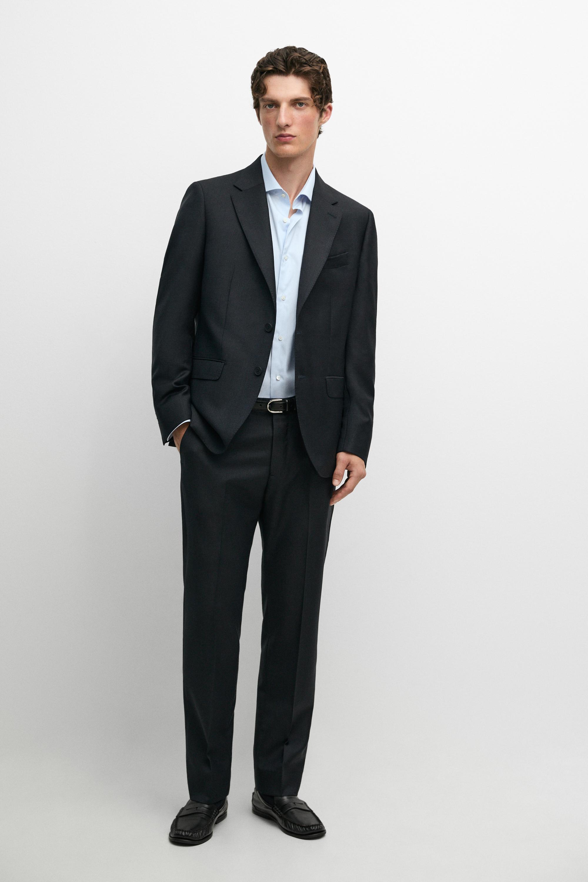 100% Wool Suit Blazer Navy Blue