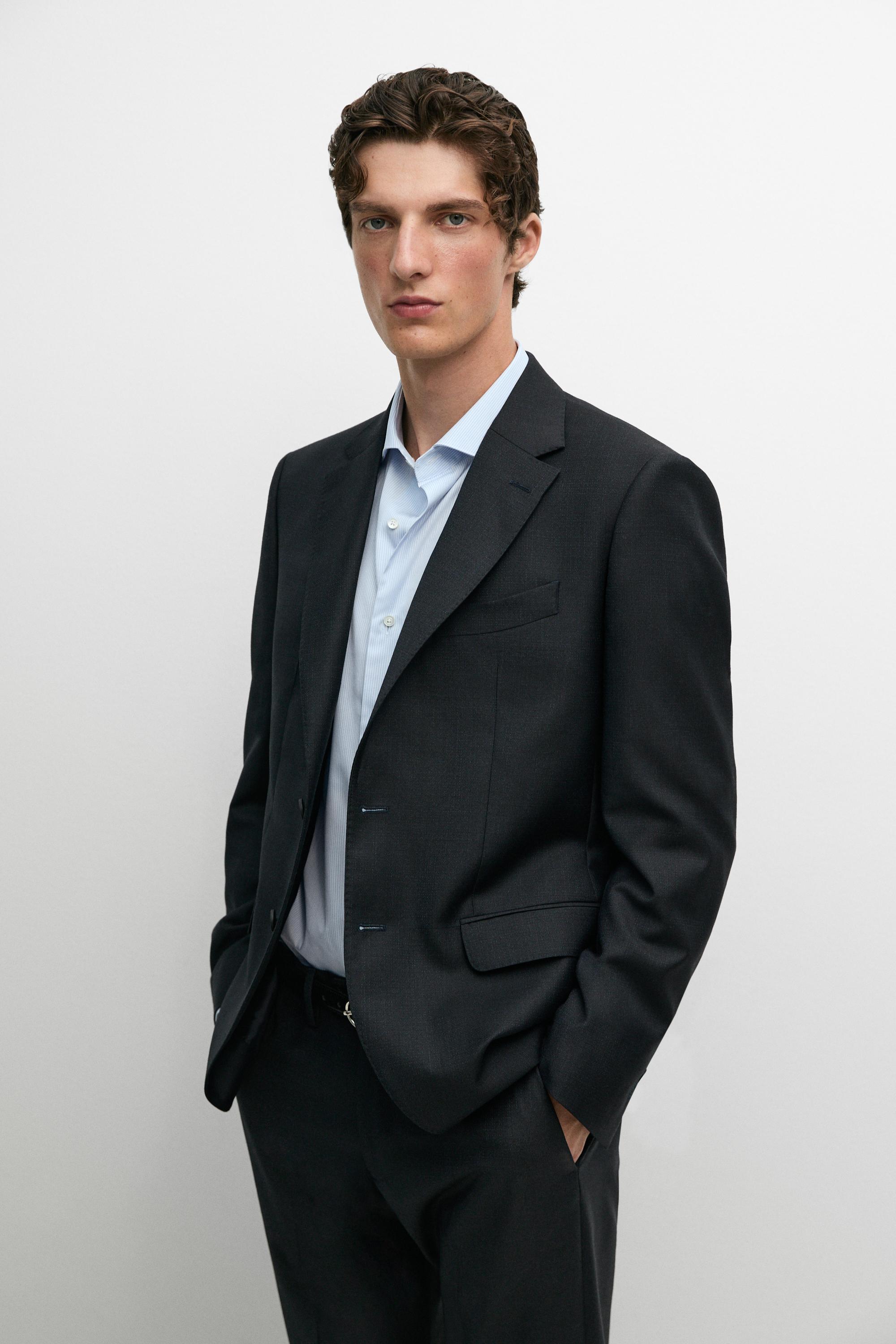 100% Wool Suit Blazer Navy Blue