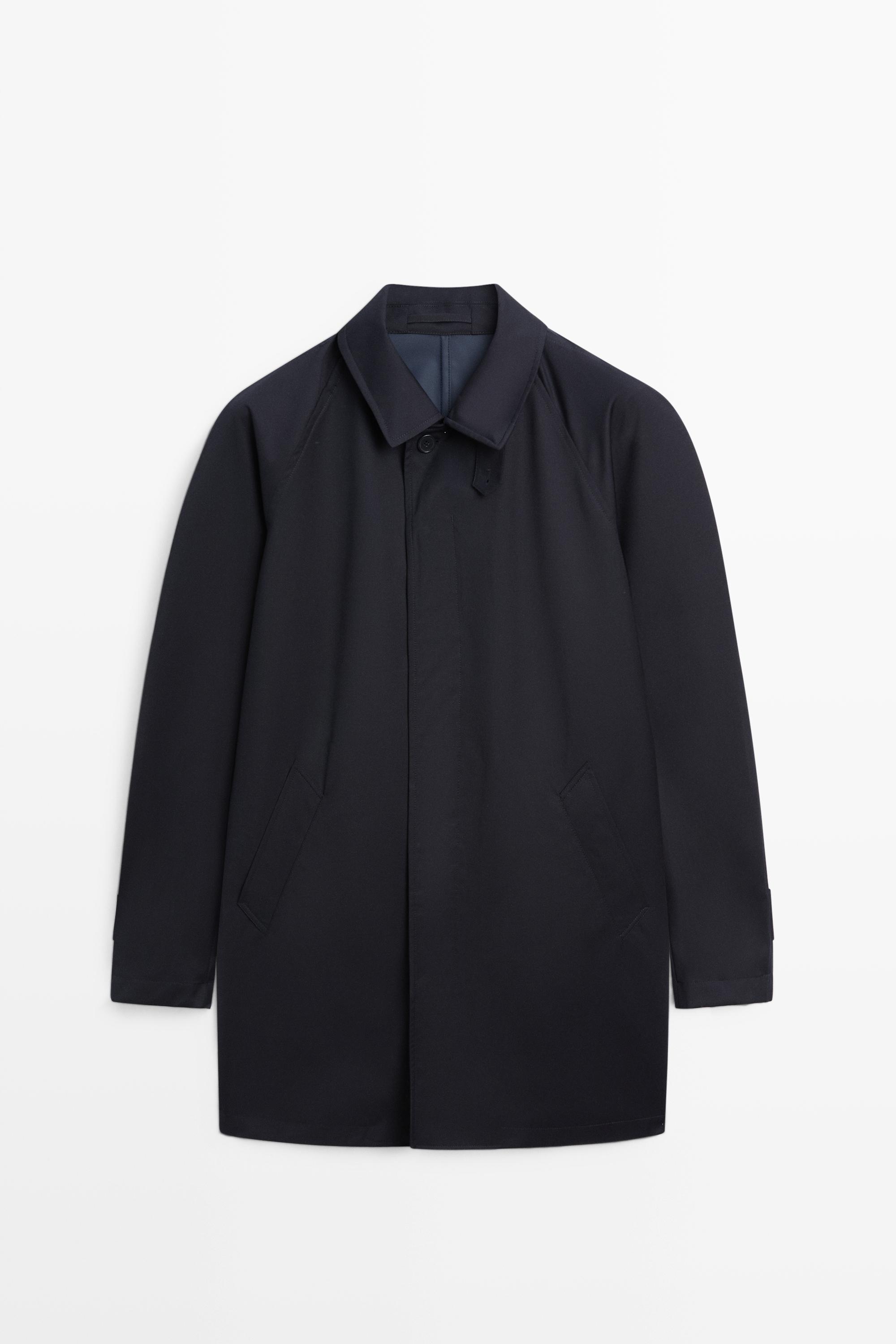 100% wool trench coat Navy Blue