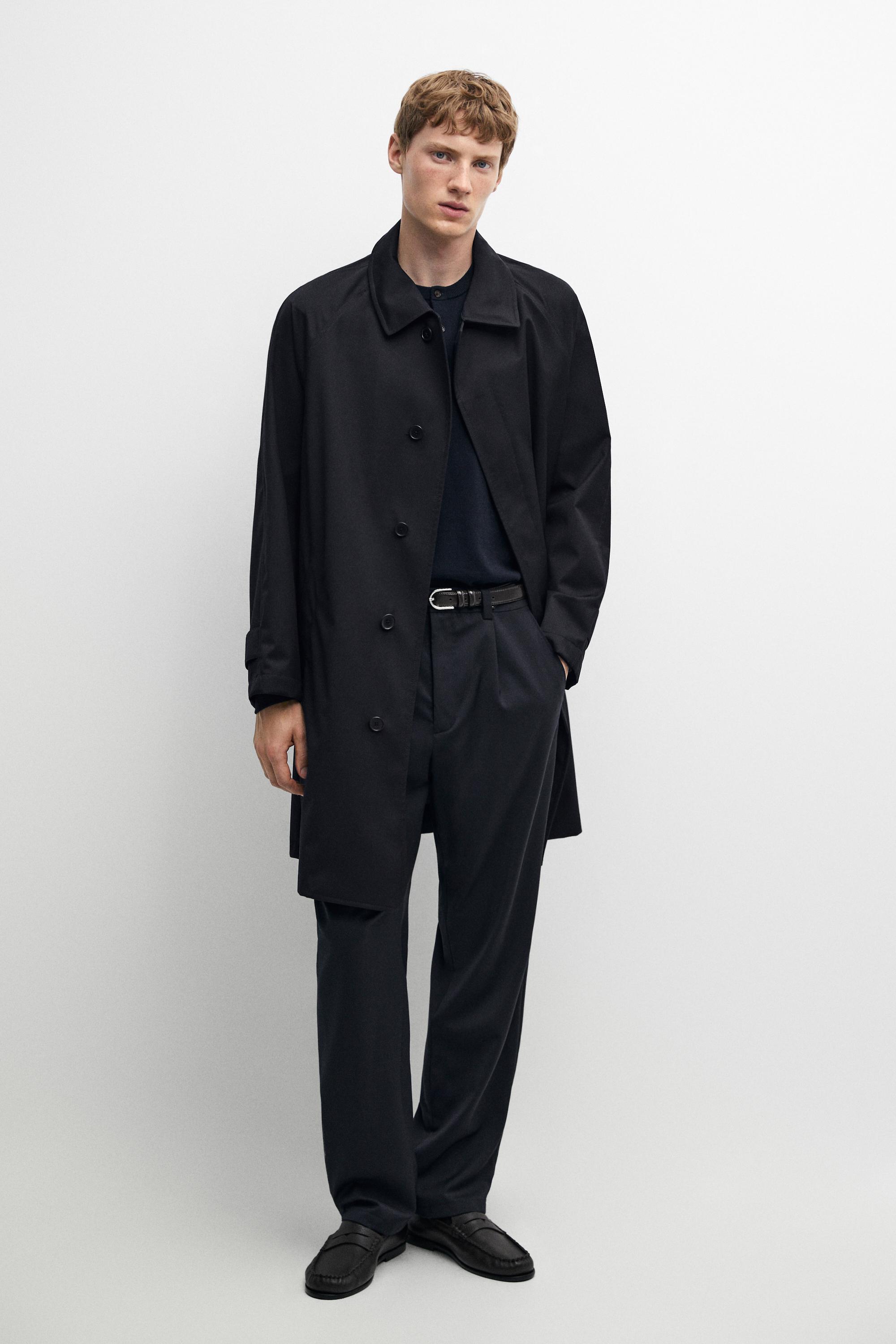 100% wool trench coat Navy Blue