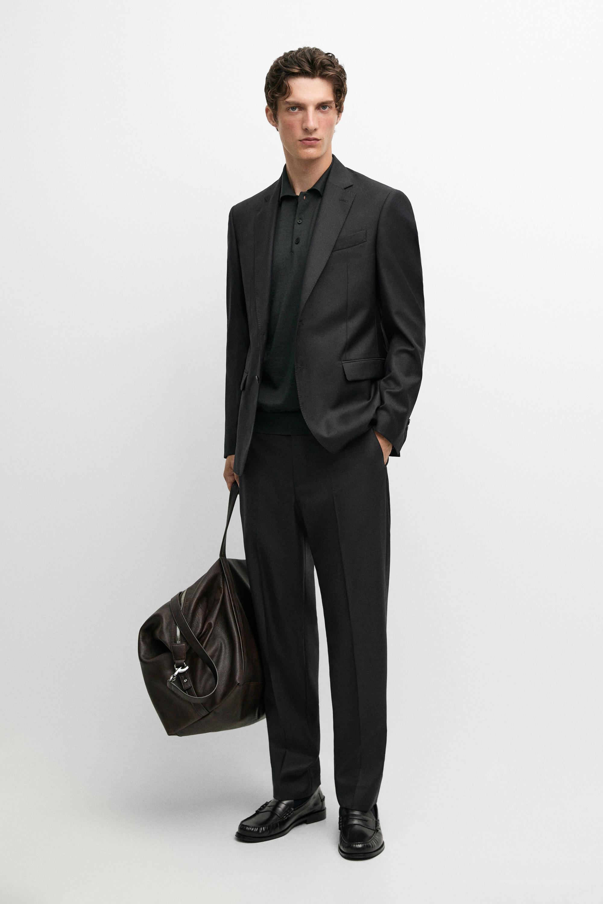 100% Wool Suit Blazer Charcoal