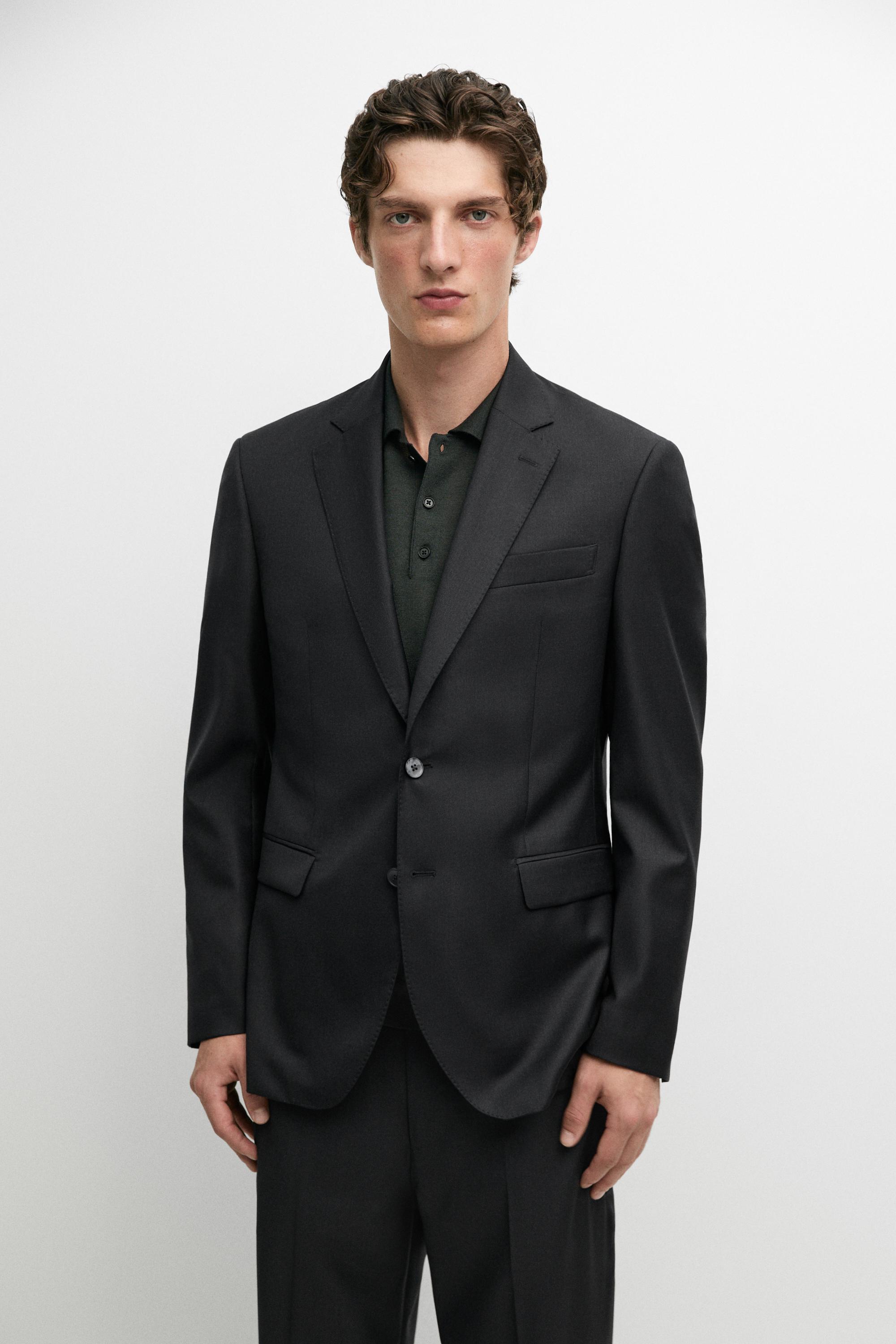 100% Wool Suit Blazer Charcoal