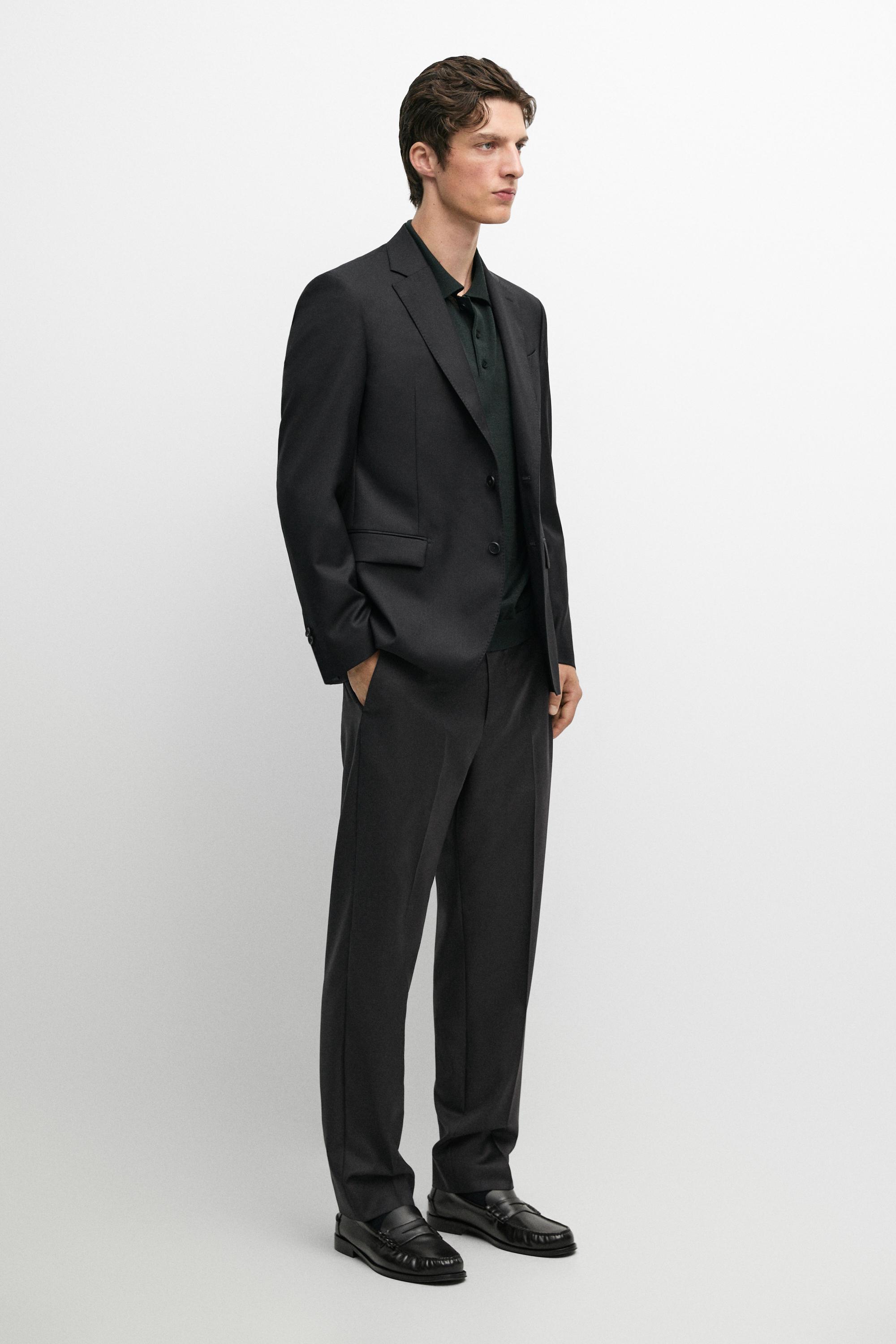 100% wool suit pants Charcoal