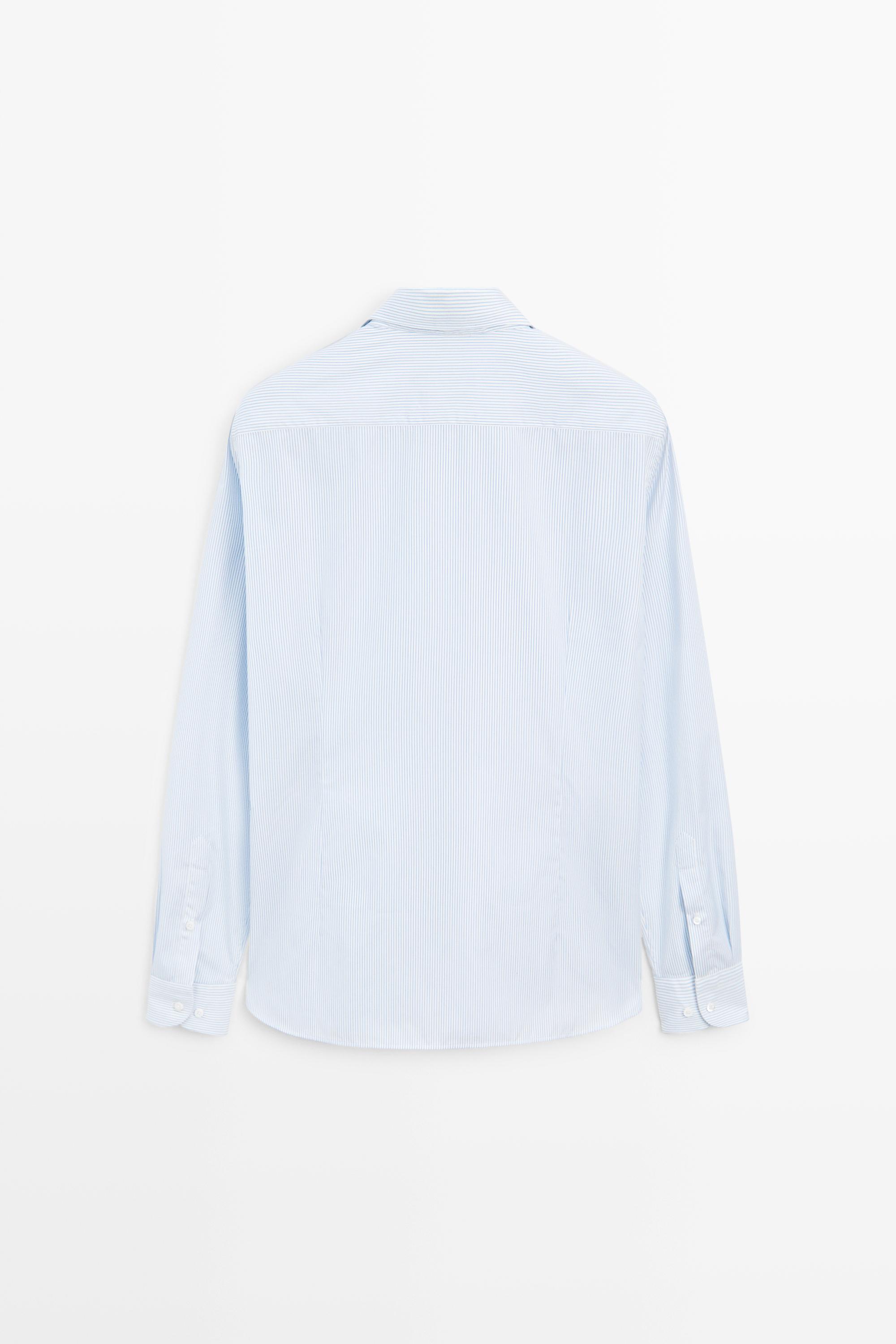 100% Cotton Striped Shirt White