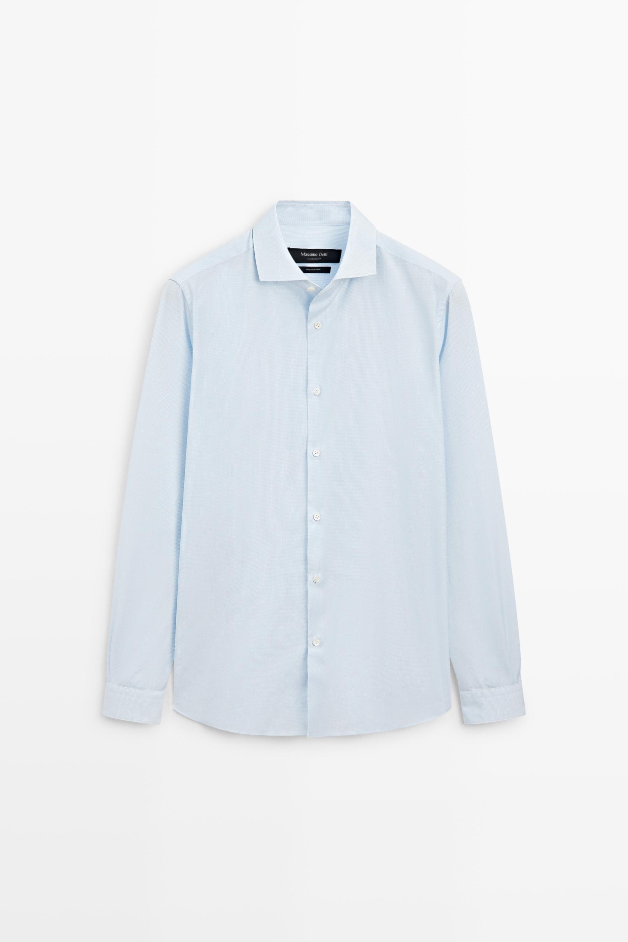 Slim fit gingham shirt Sky Blue