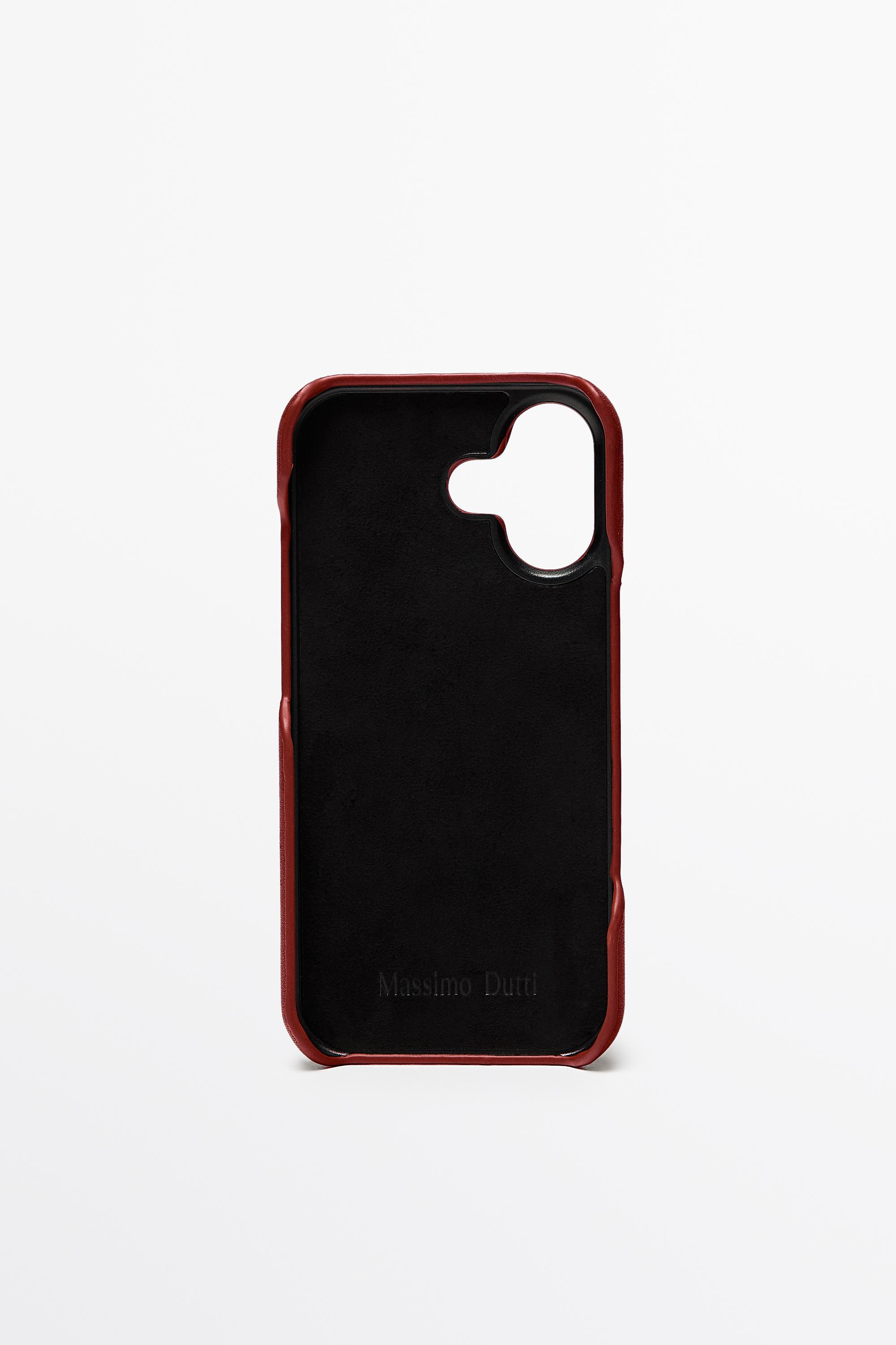 Nappa leather iPhone 17 case Red