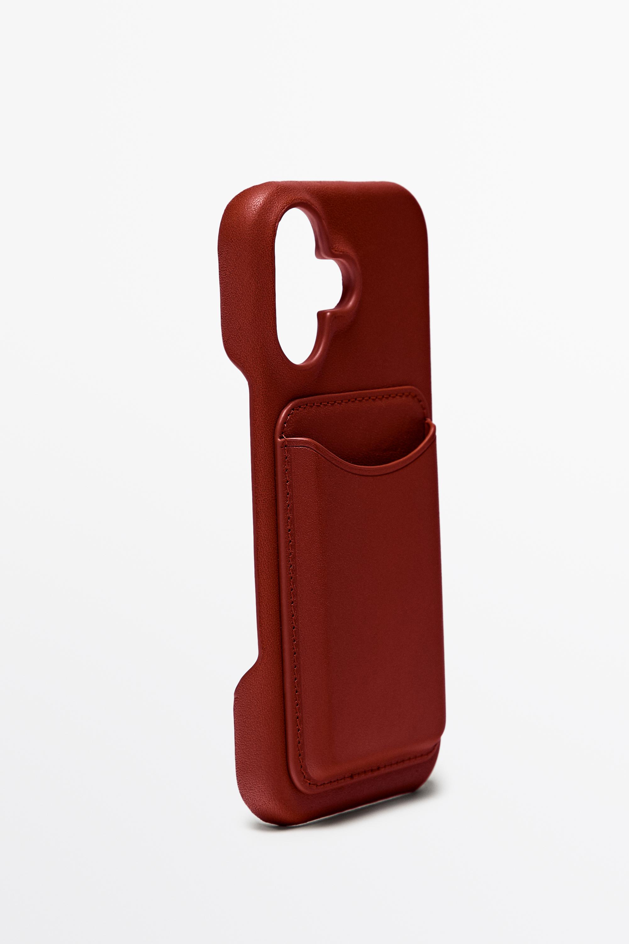 Nappa leather iPhone 17 case Red