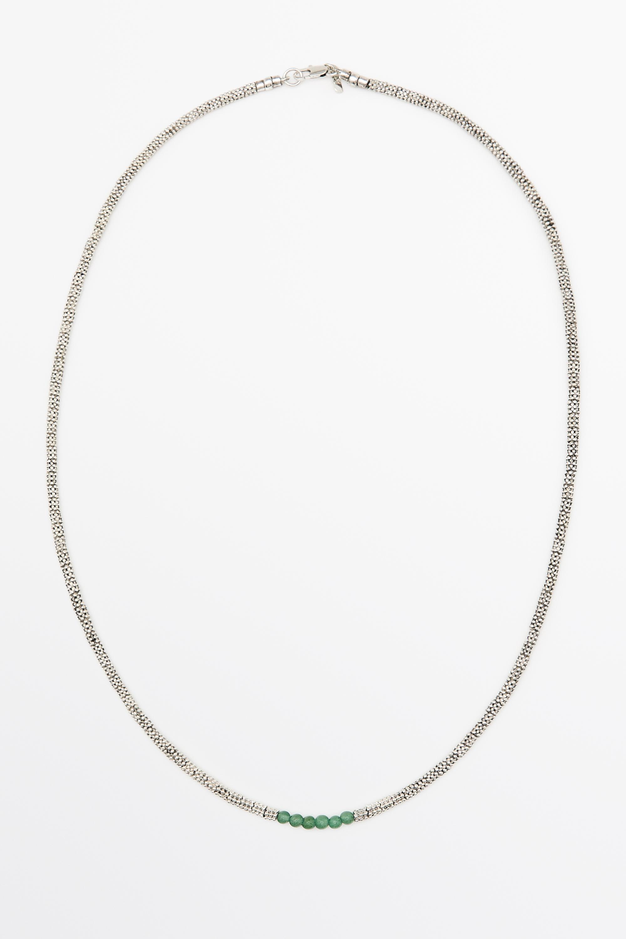 Mixed bead detail necklace Green