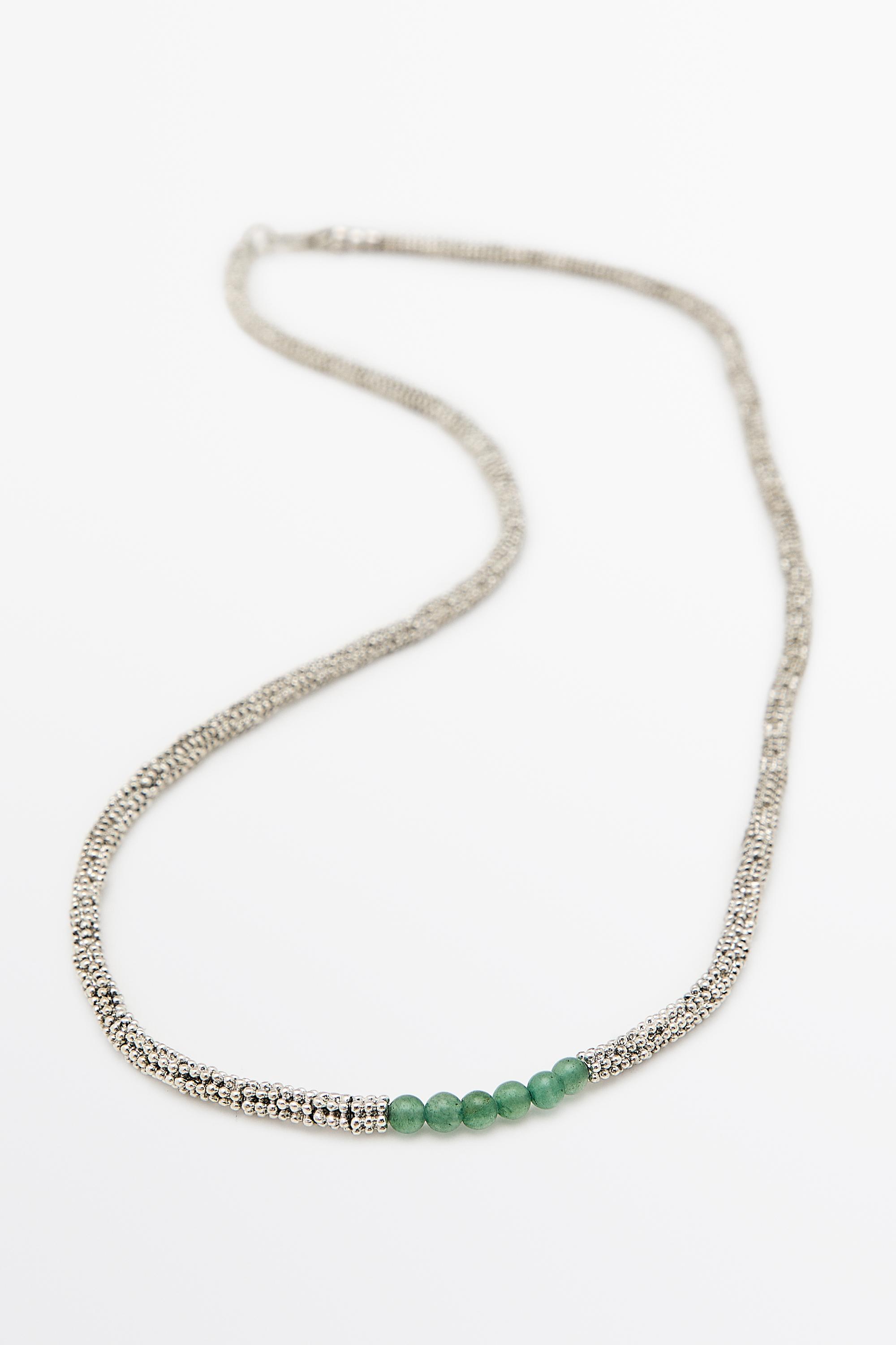 Mixed bead detail necklace Green