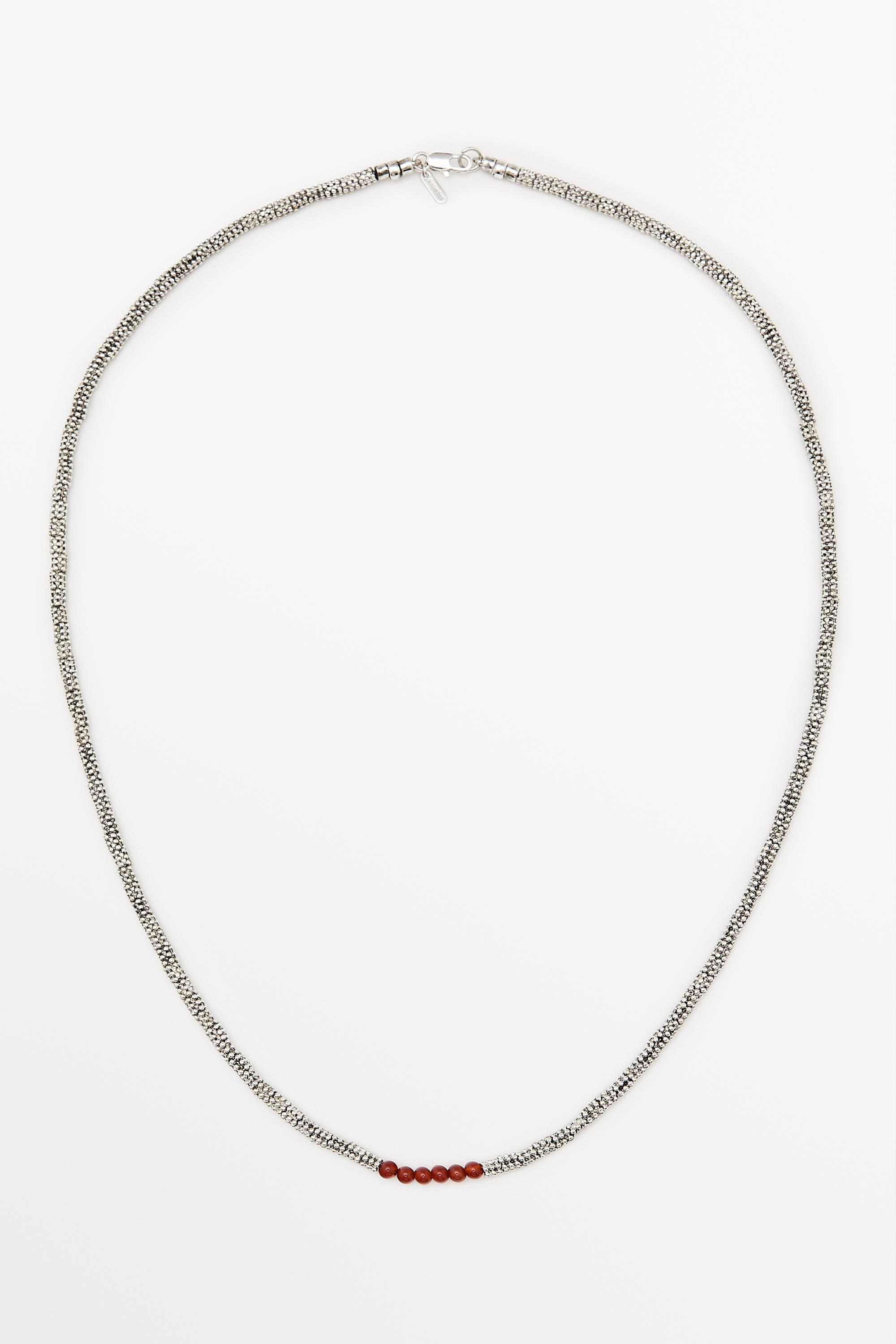 Mixed bead detail necklace Red