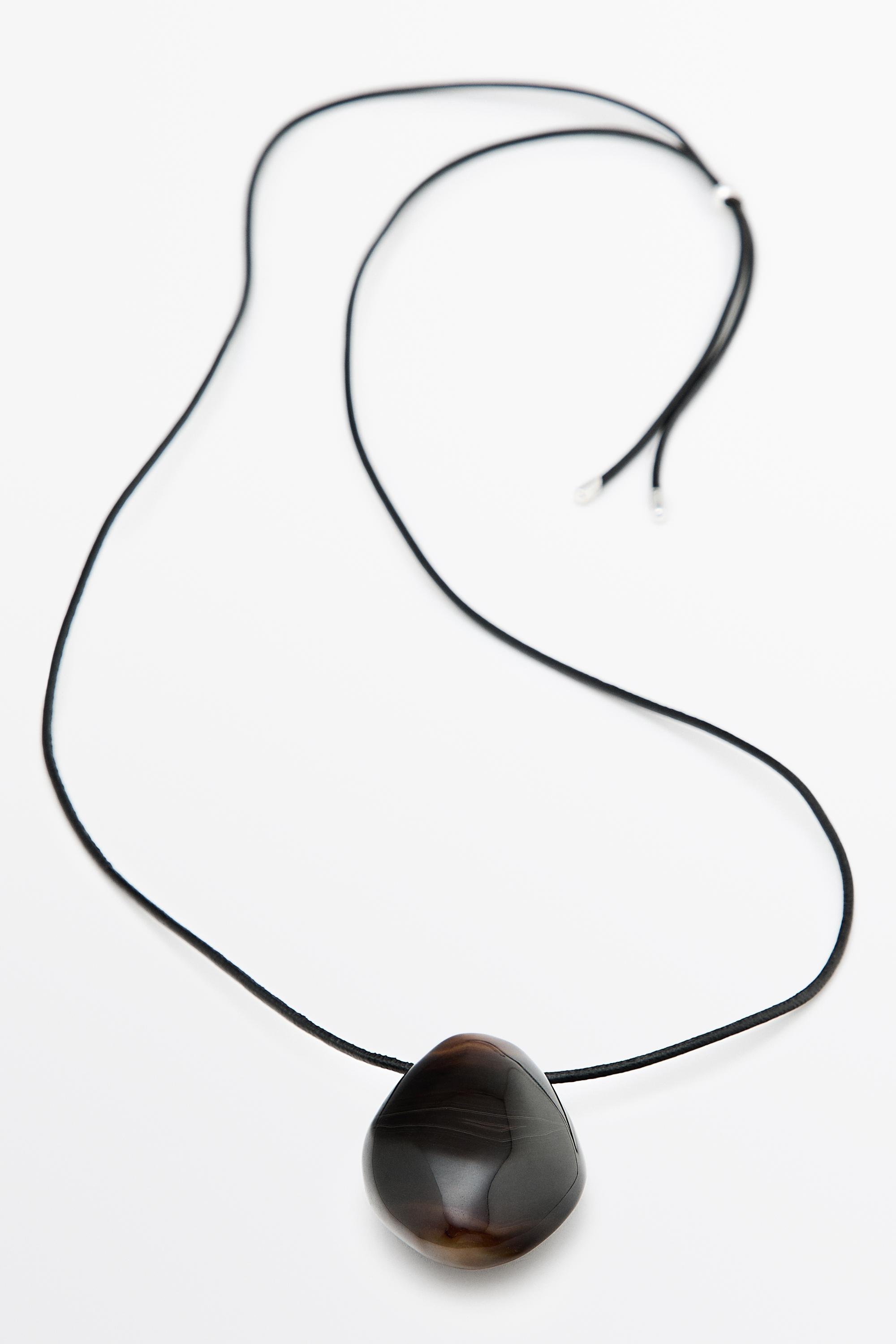 Stone pendant necklace Mole Brown