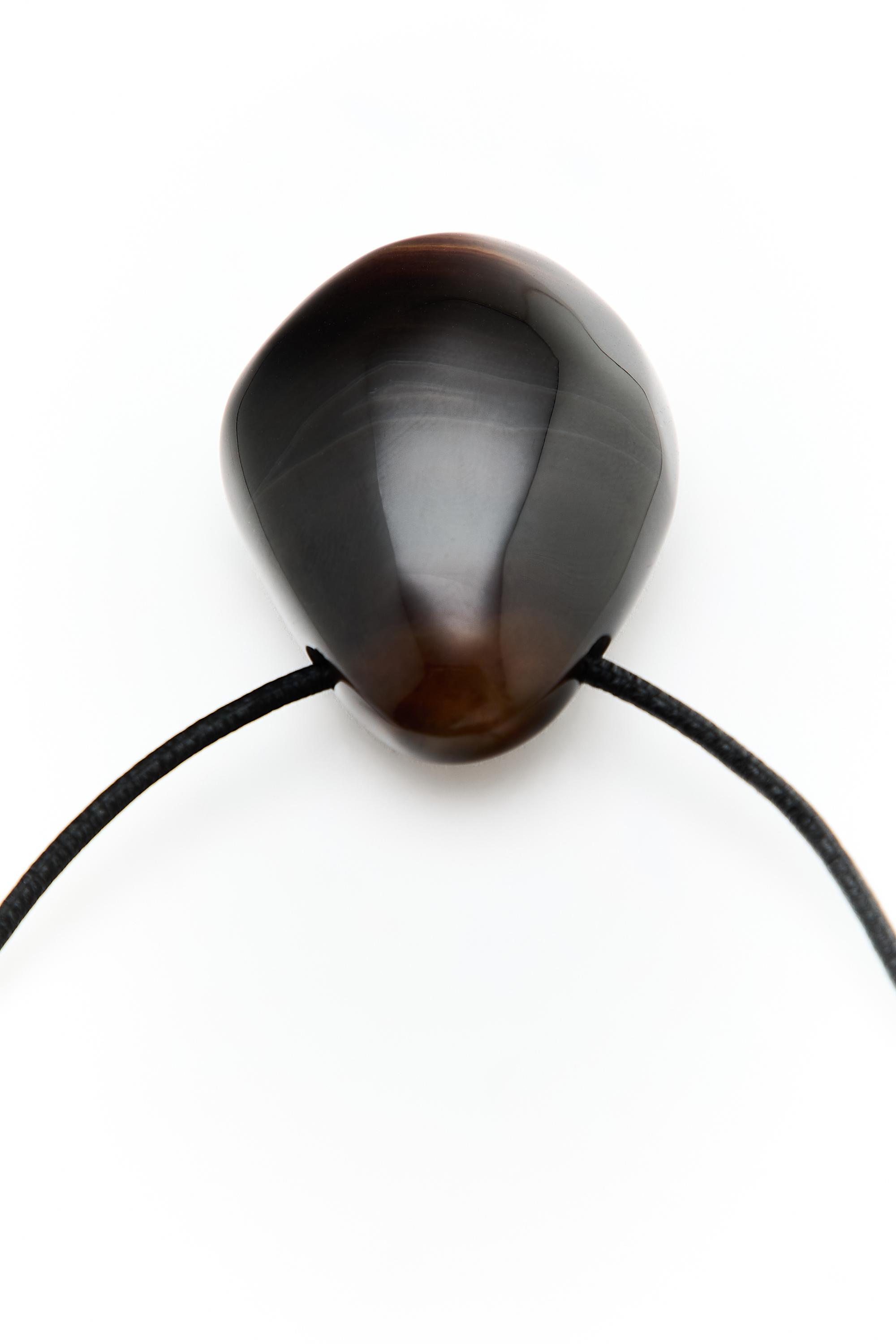 Stone pendant necklace Mole Brown