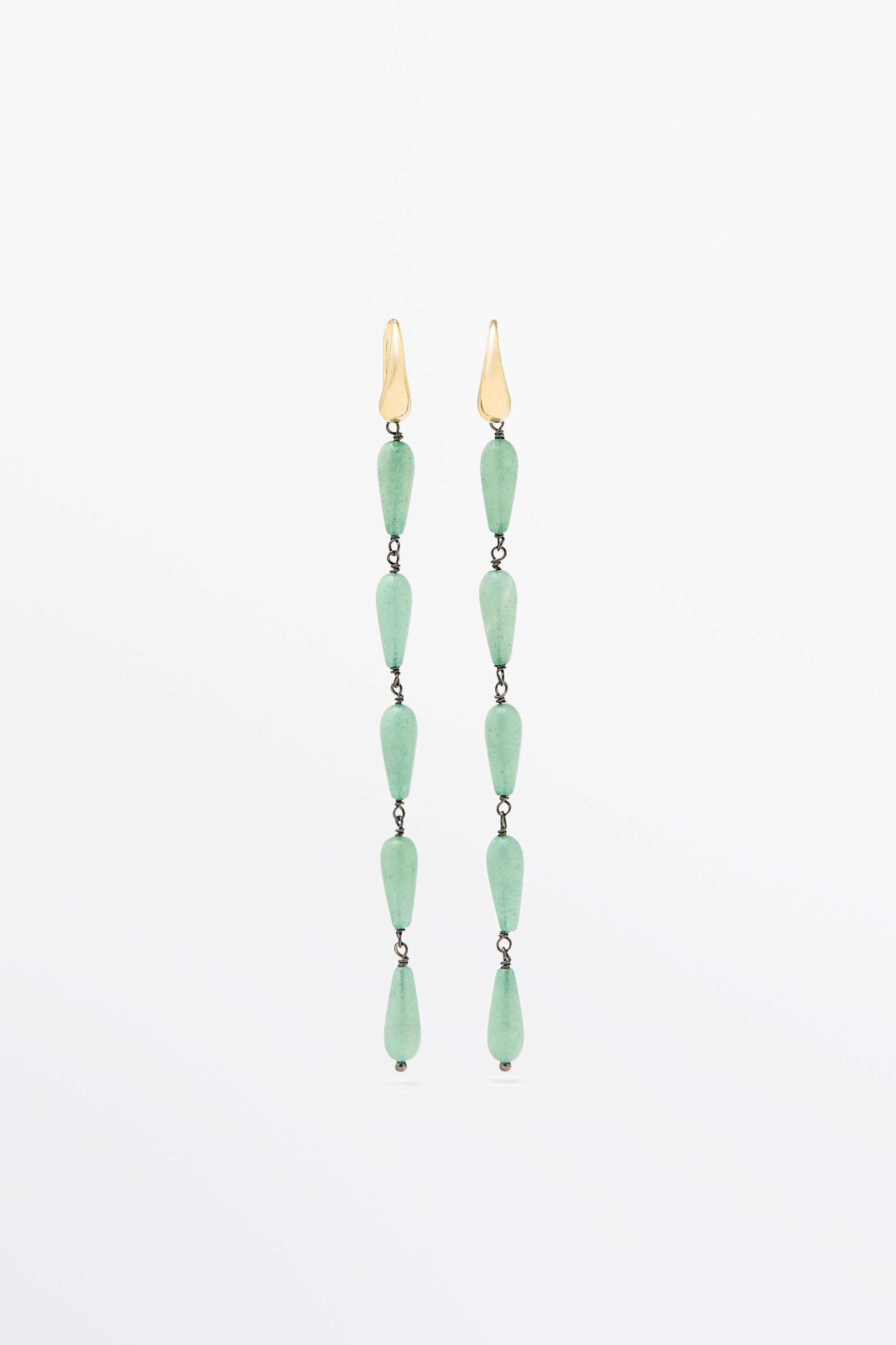 Gemstone dangle earrings Golden