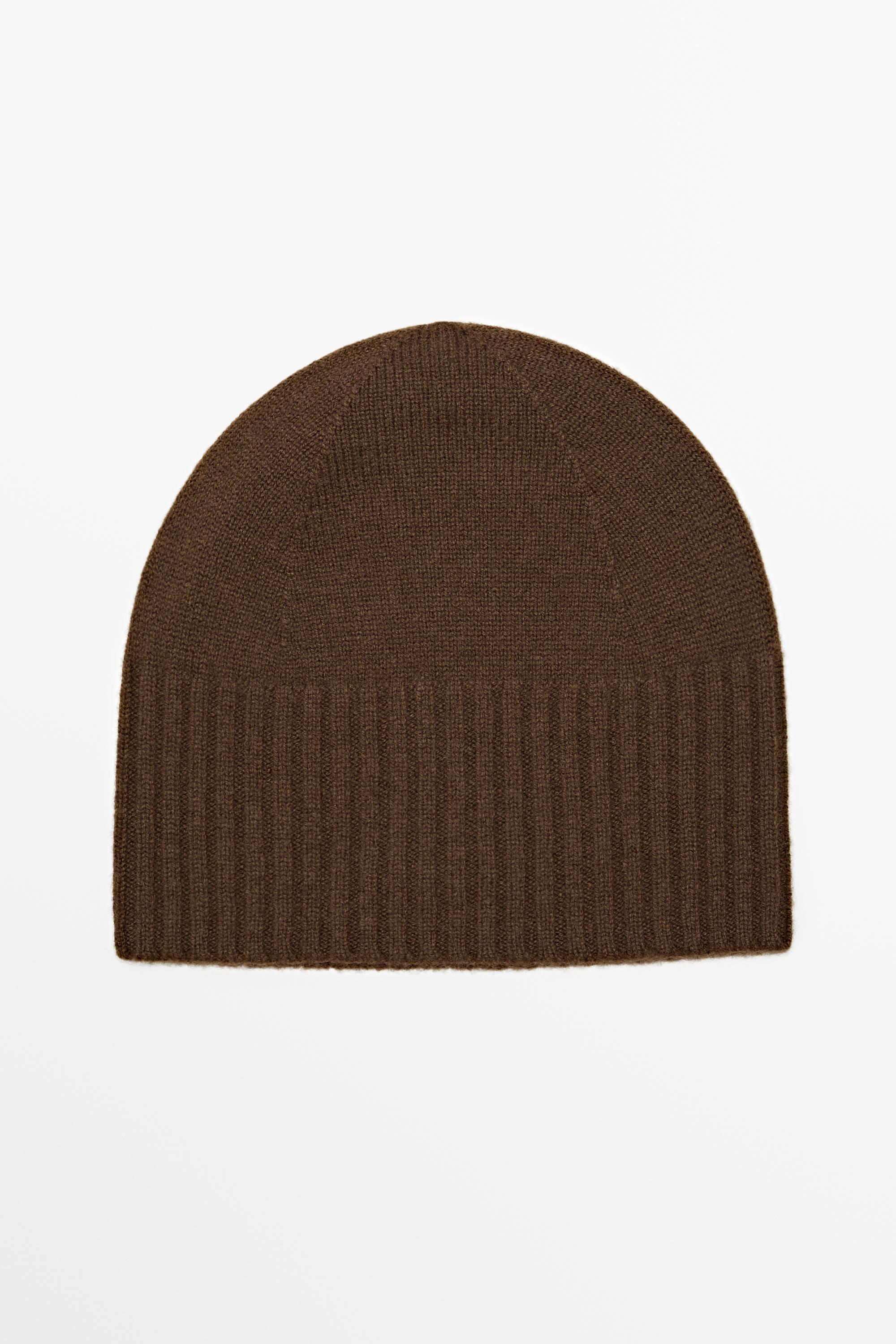 Wool and cashmere knit beanie Caramel