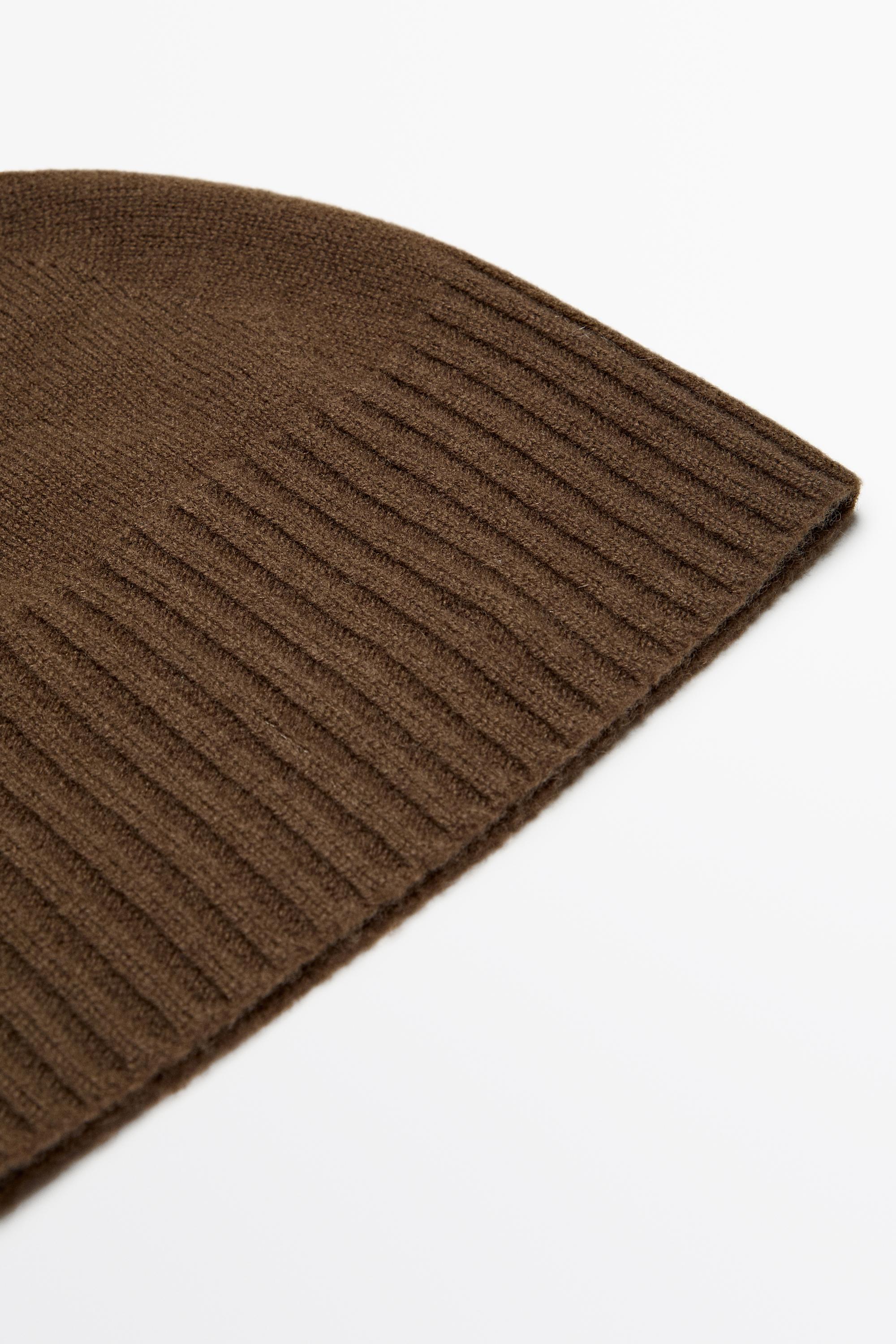 Wool and cashmere knit beanie Caramel