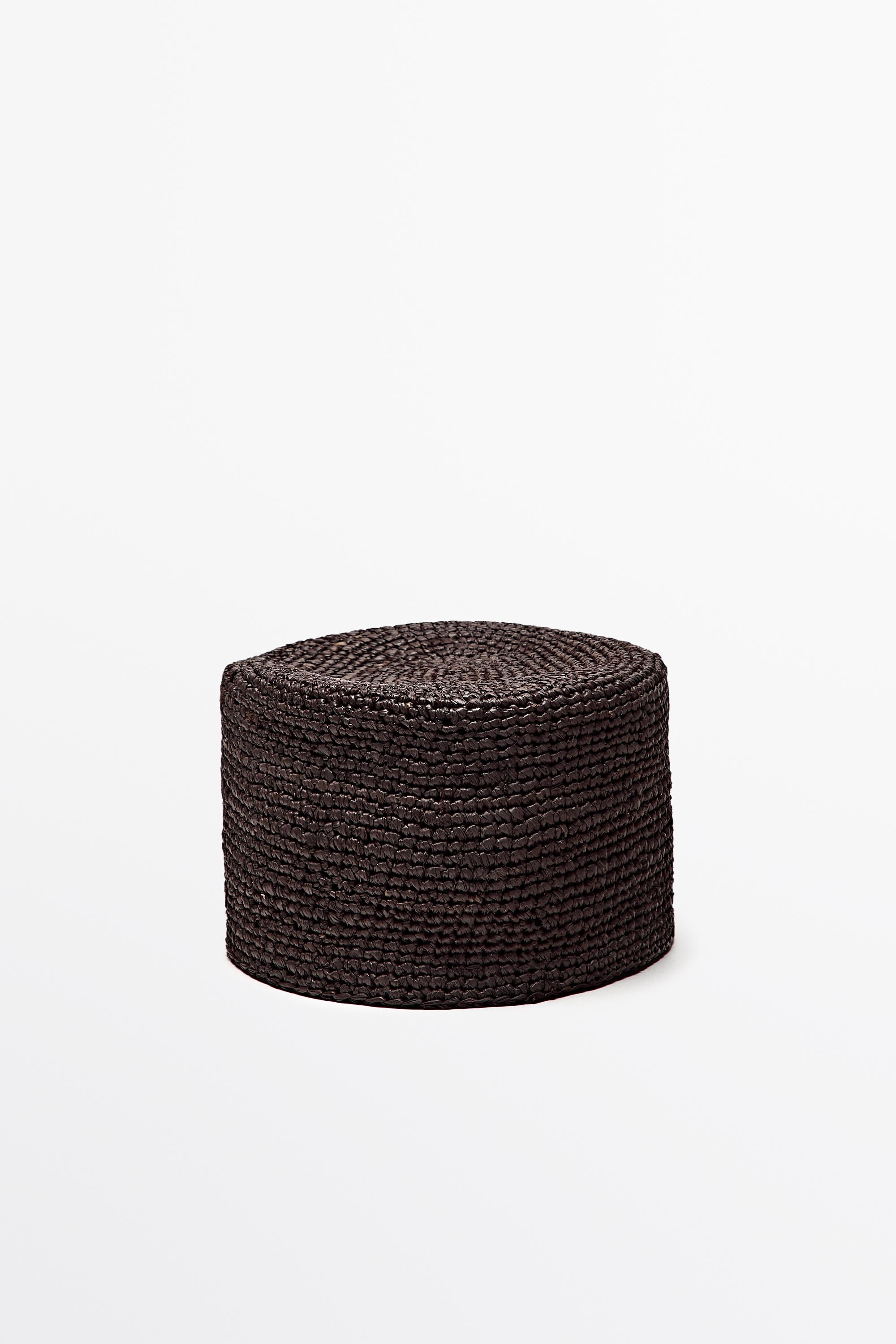 Raffia pillbox hat Ochre
