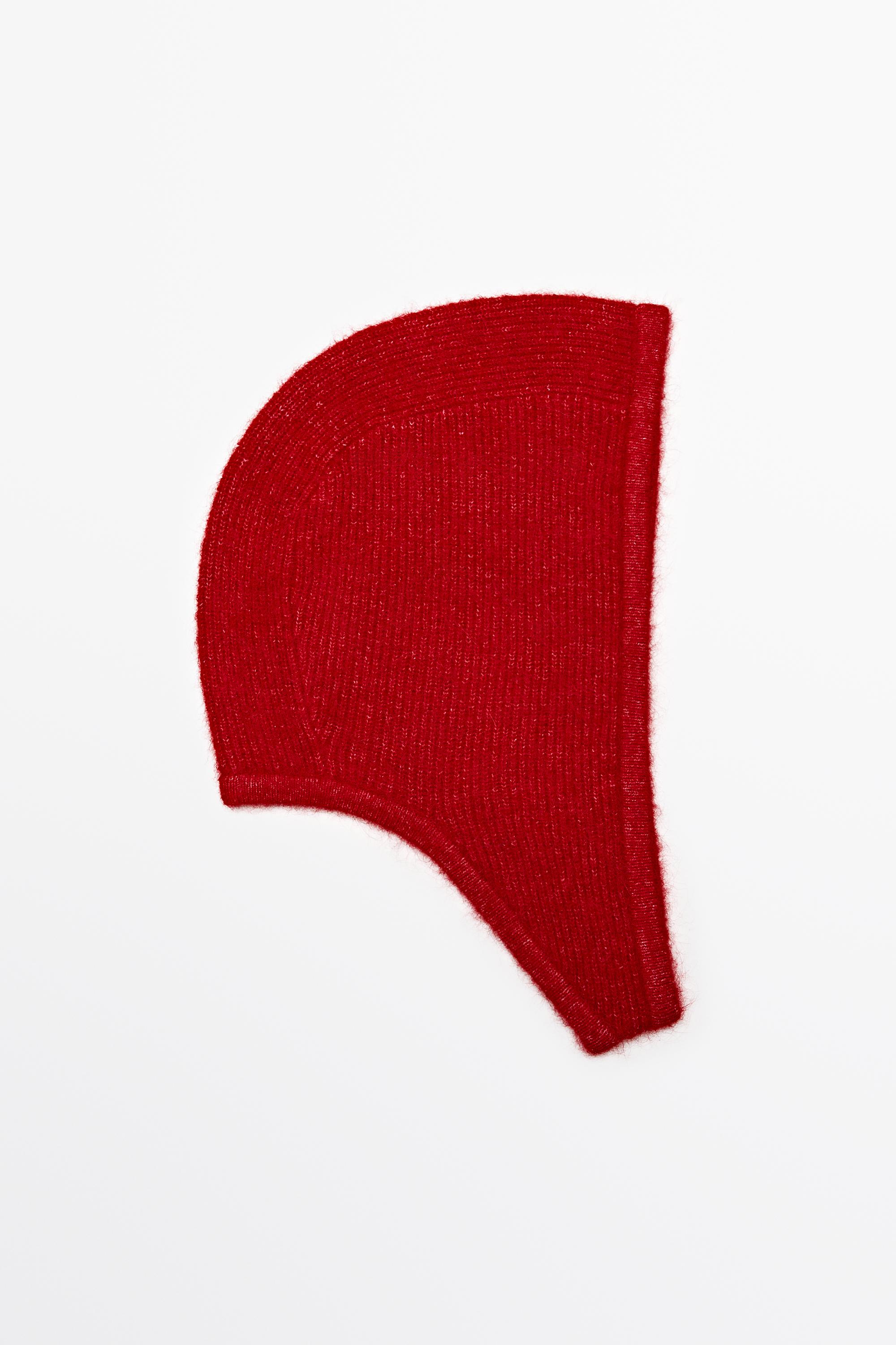 Alpaca blend knit beanie Red