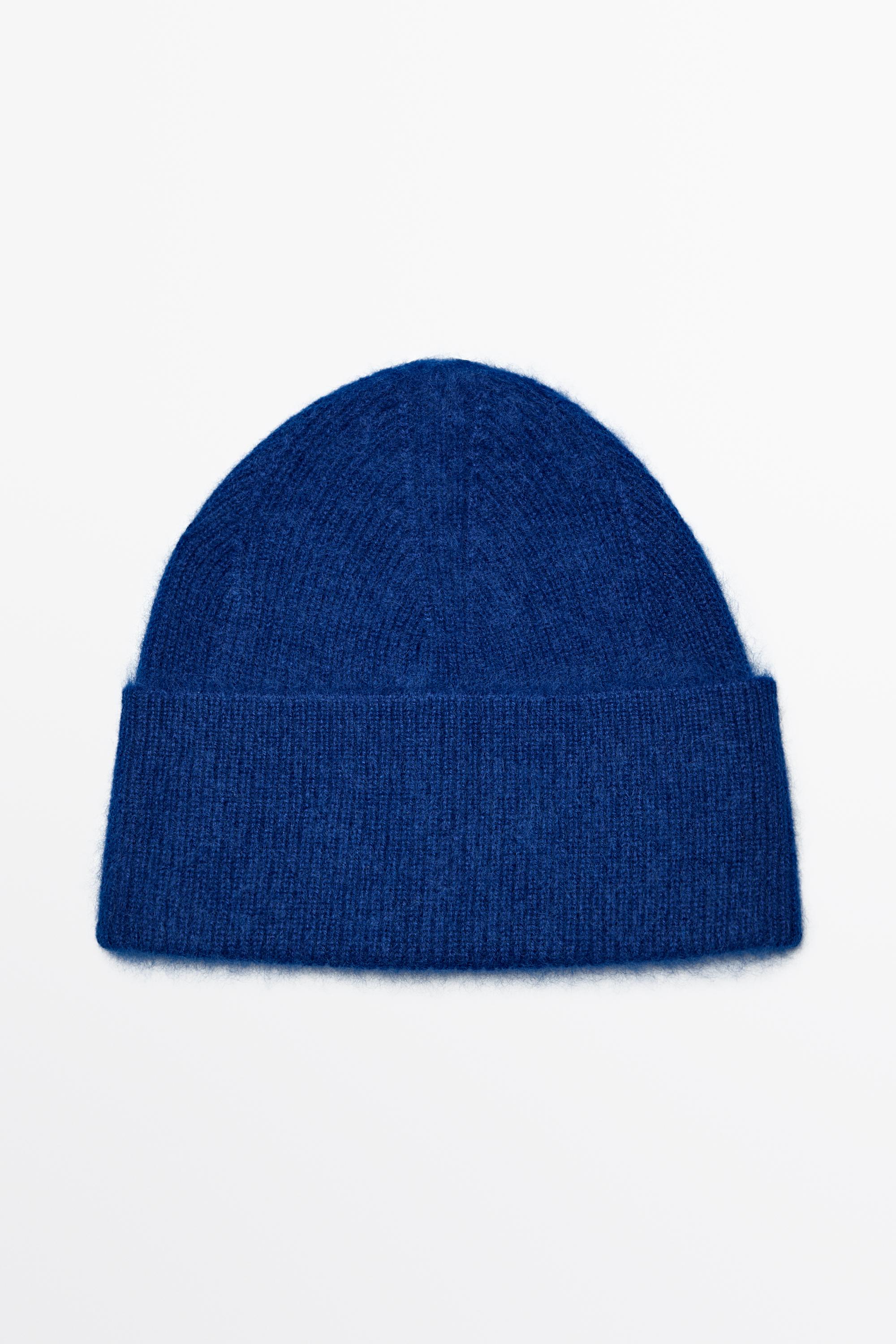 100% cashmere knit beanie Ink Blue