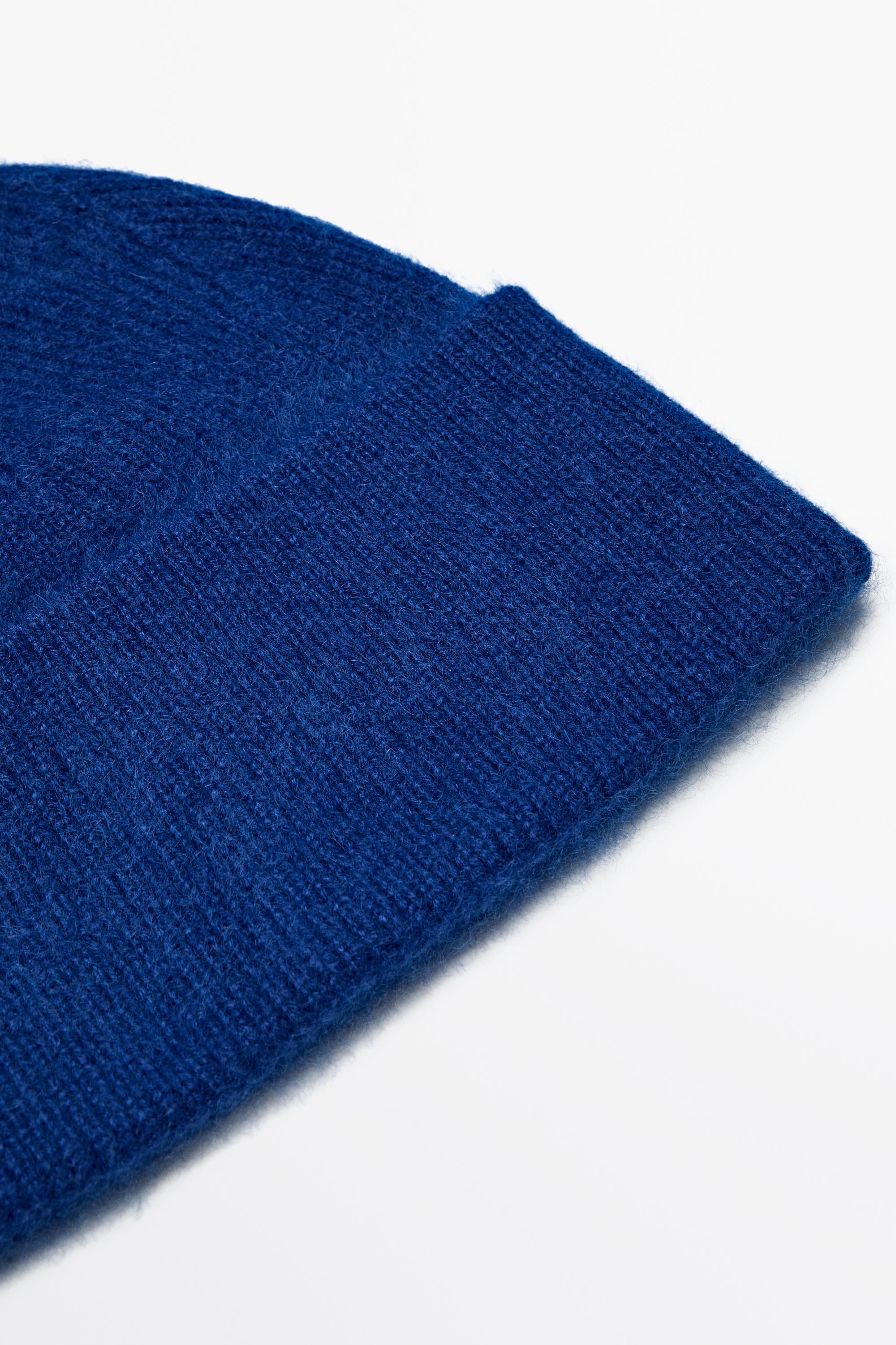 100% cashmere knit beanie Ink Blue