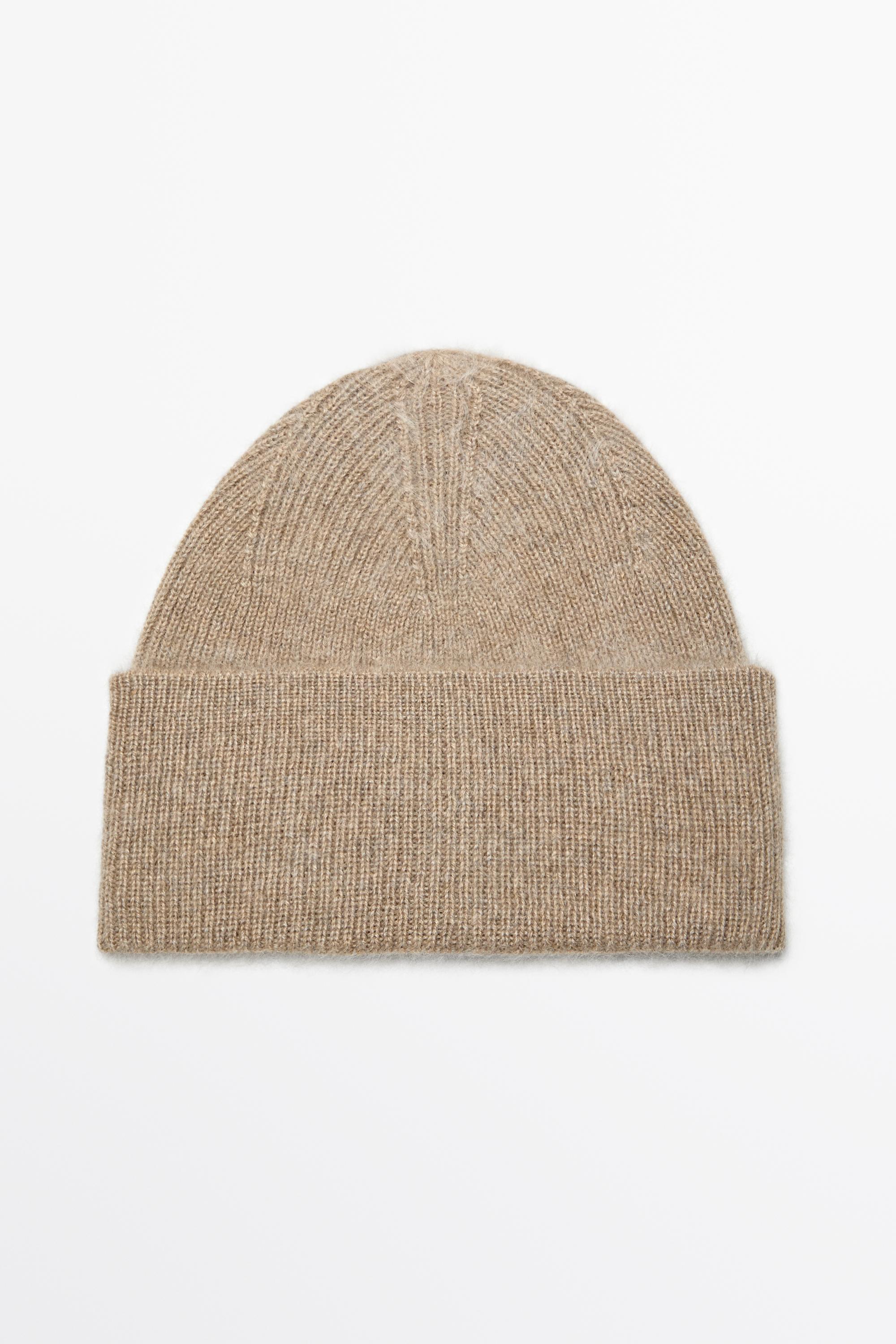 100% cashmere knit beanie Cream