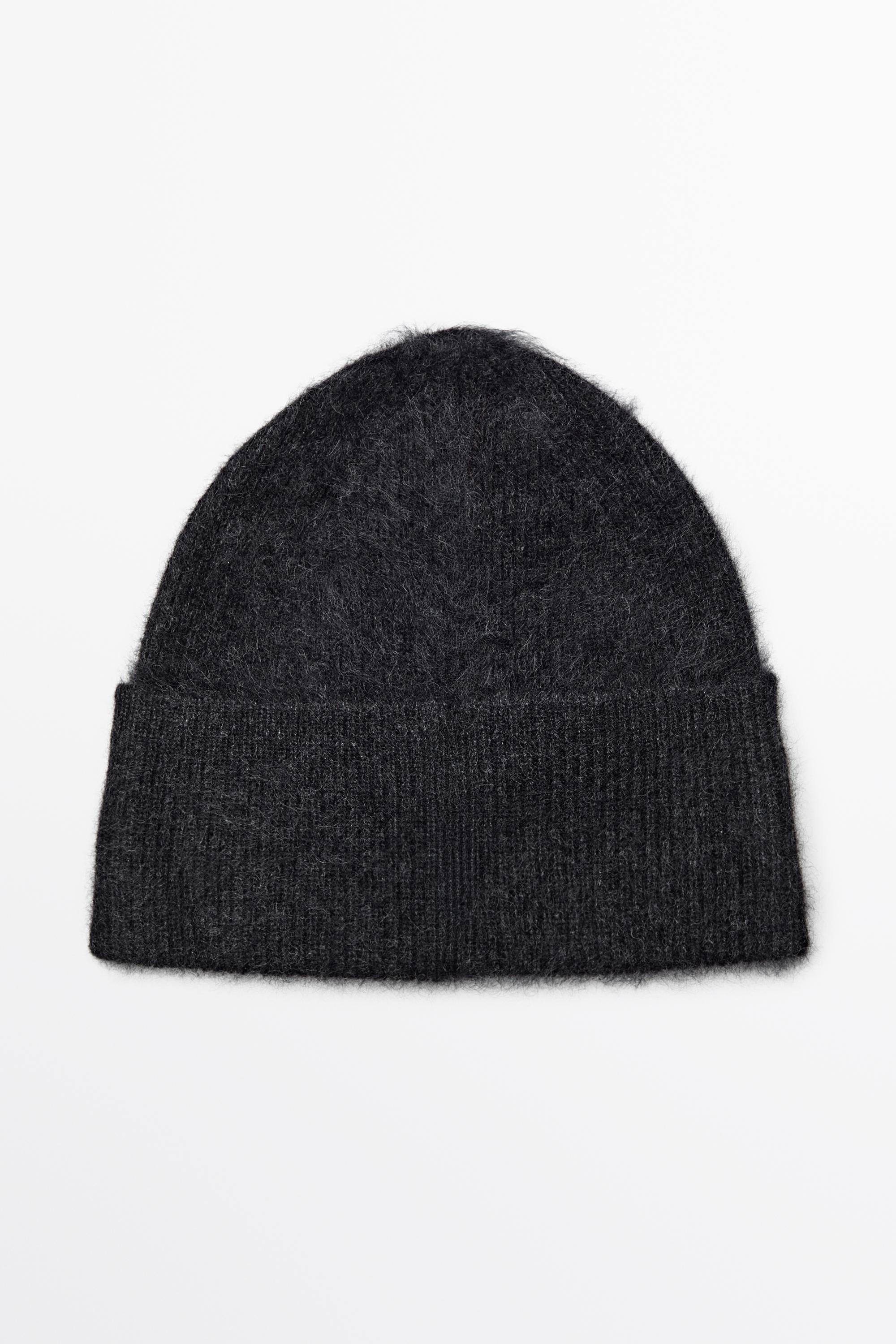100% cashmere knit beanie Anthracite Grey