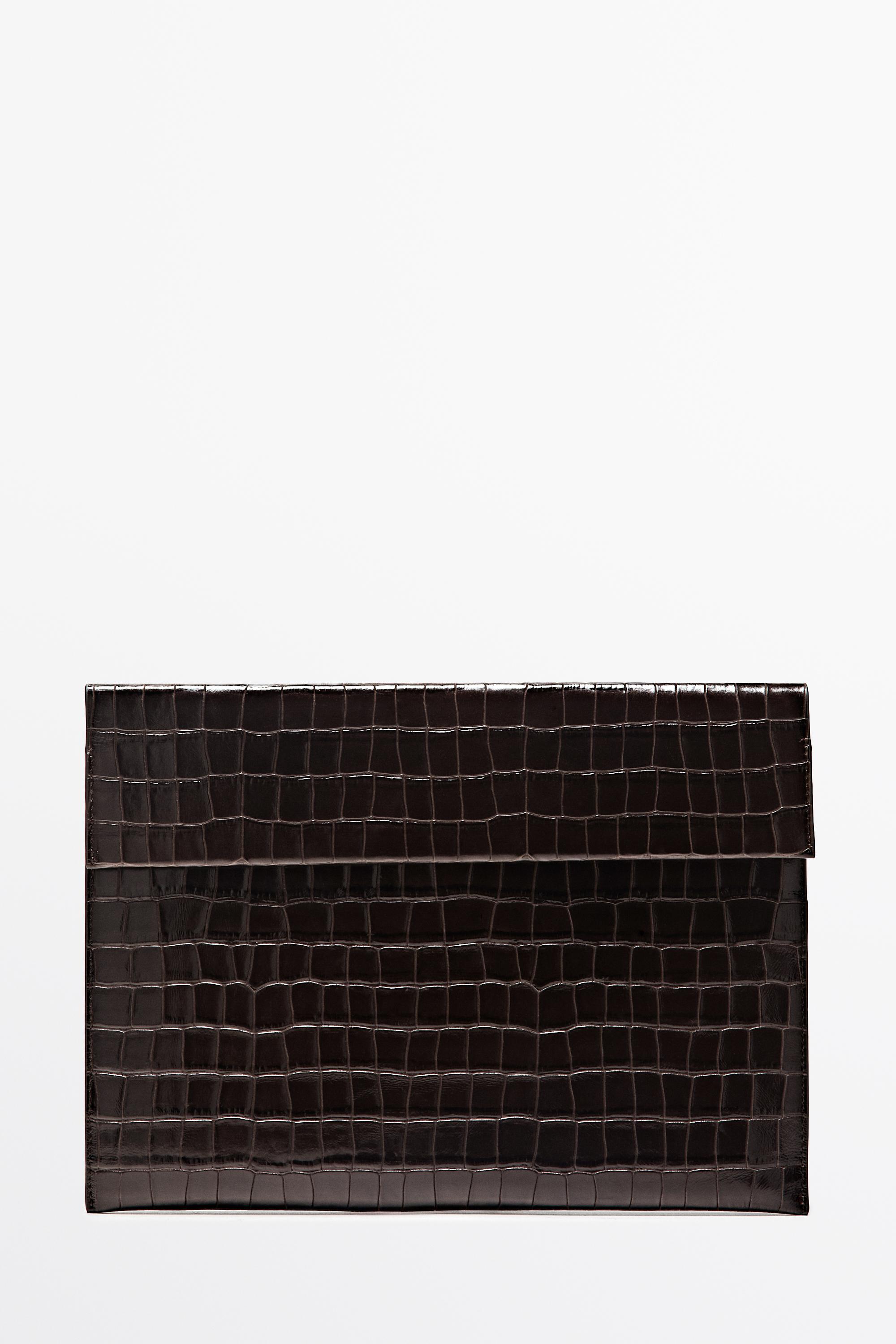 Textured laptop sleeve Brown