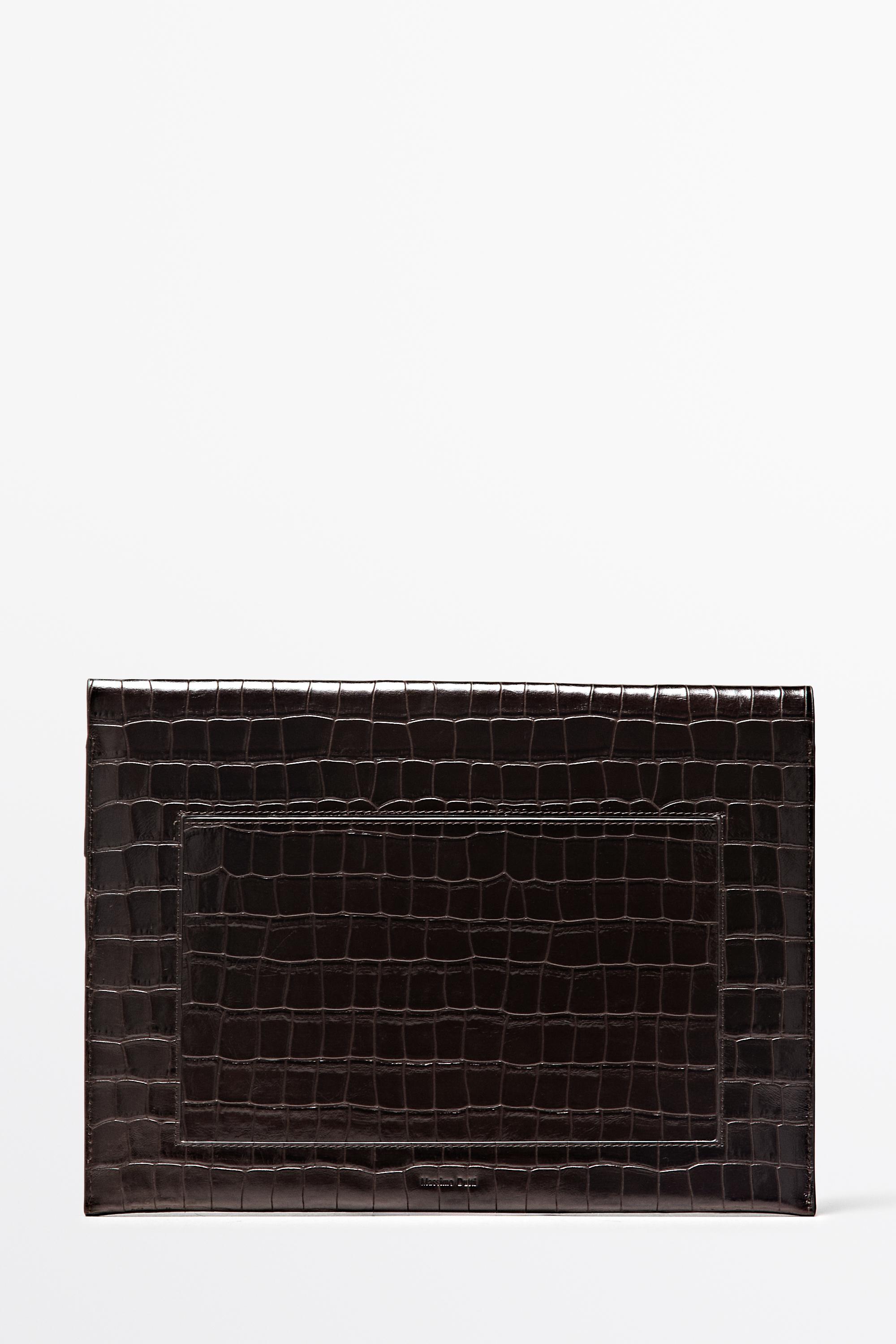 Textured laptop sleeve Brown