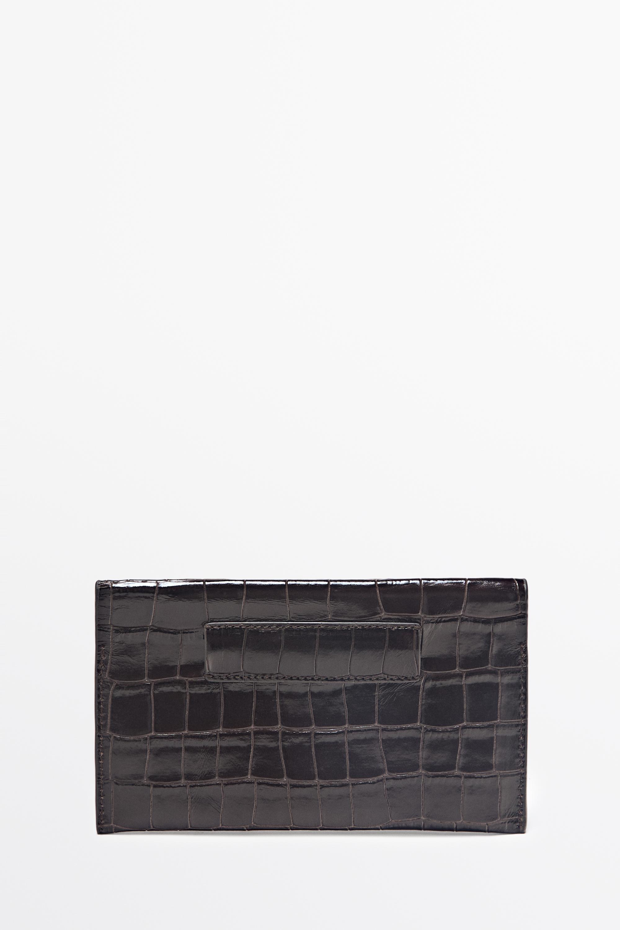 Crocodile-embossed leather belt bag Brown