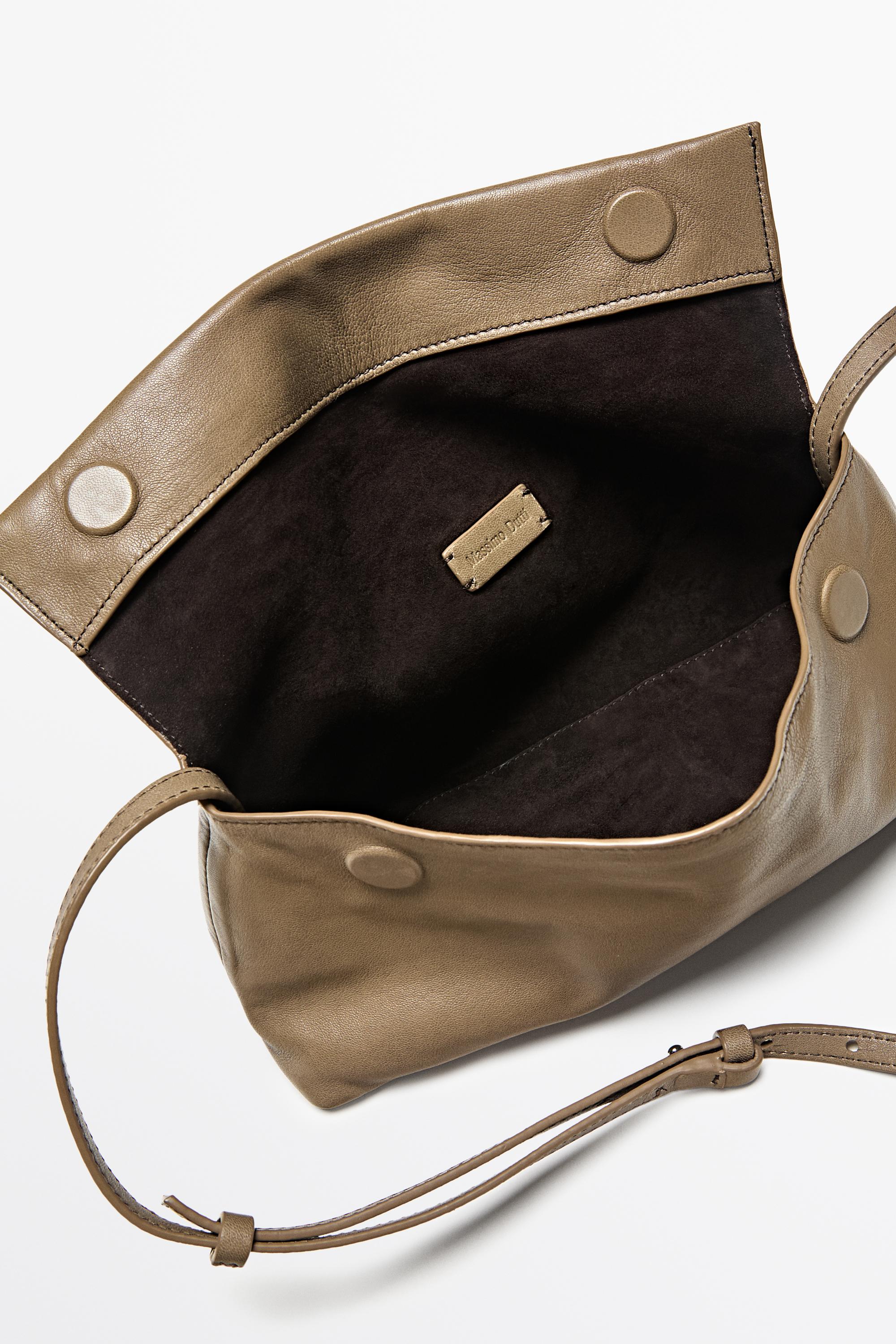 Nappa leather crossbody bag Mole Brown