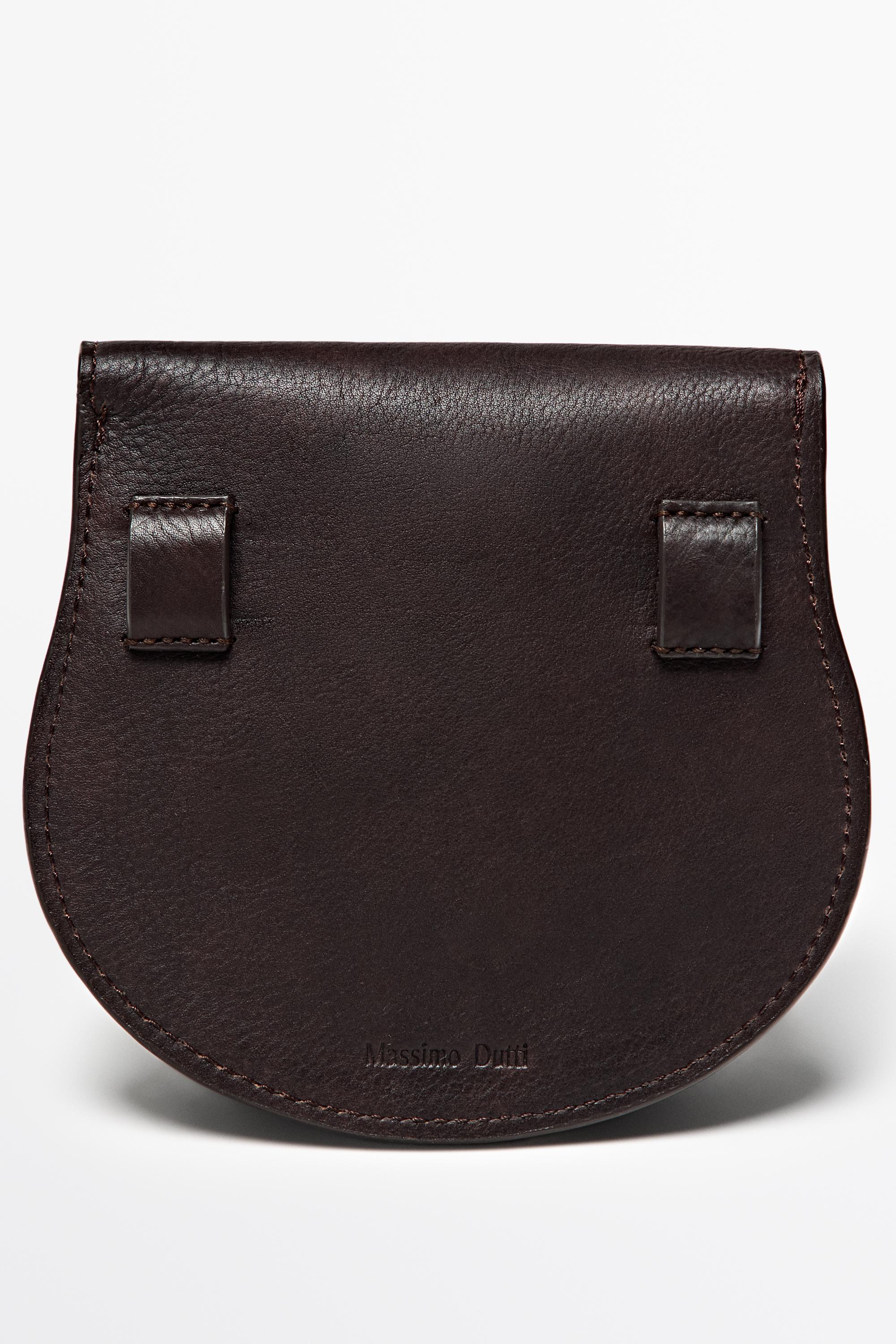 Nappa leather belt with pouch Brown