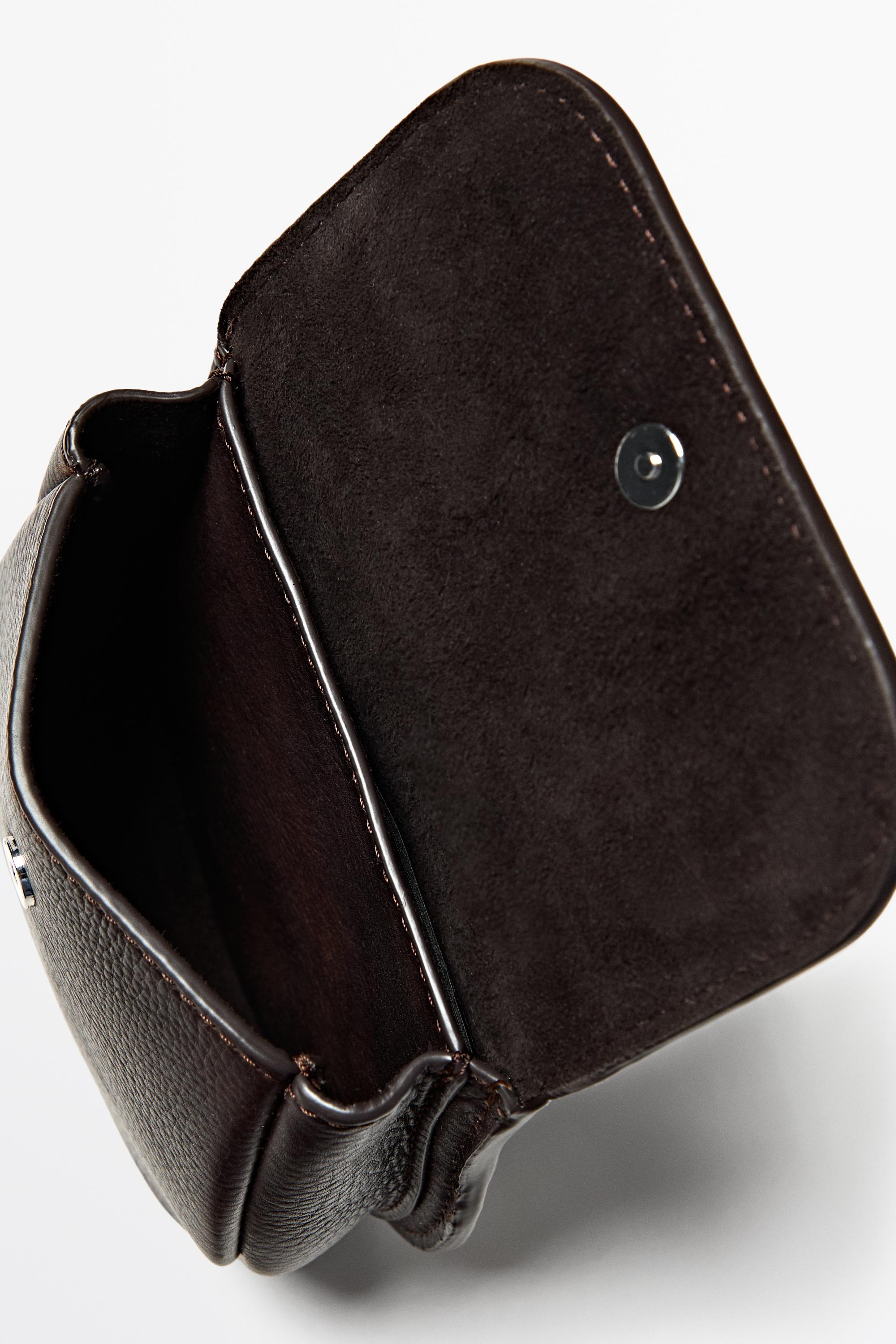Nappa leather belt with pouch Brown