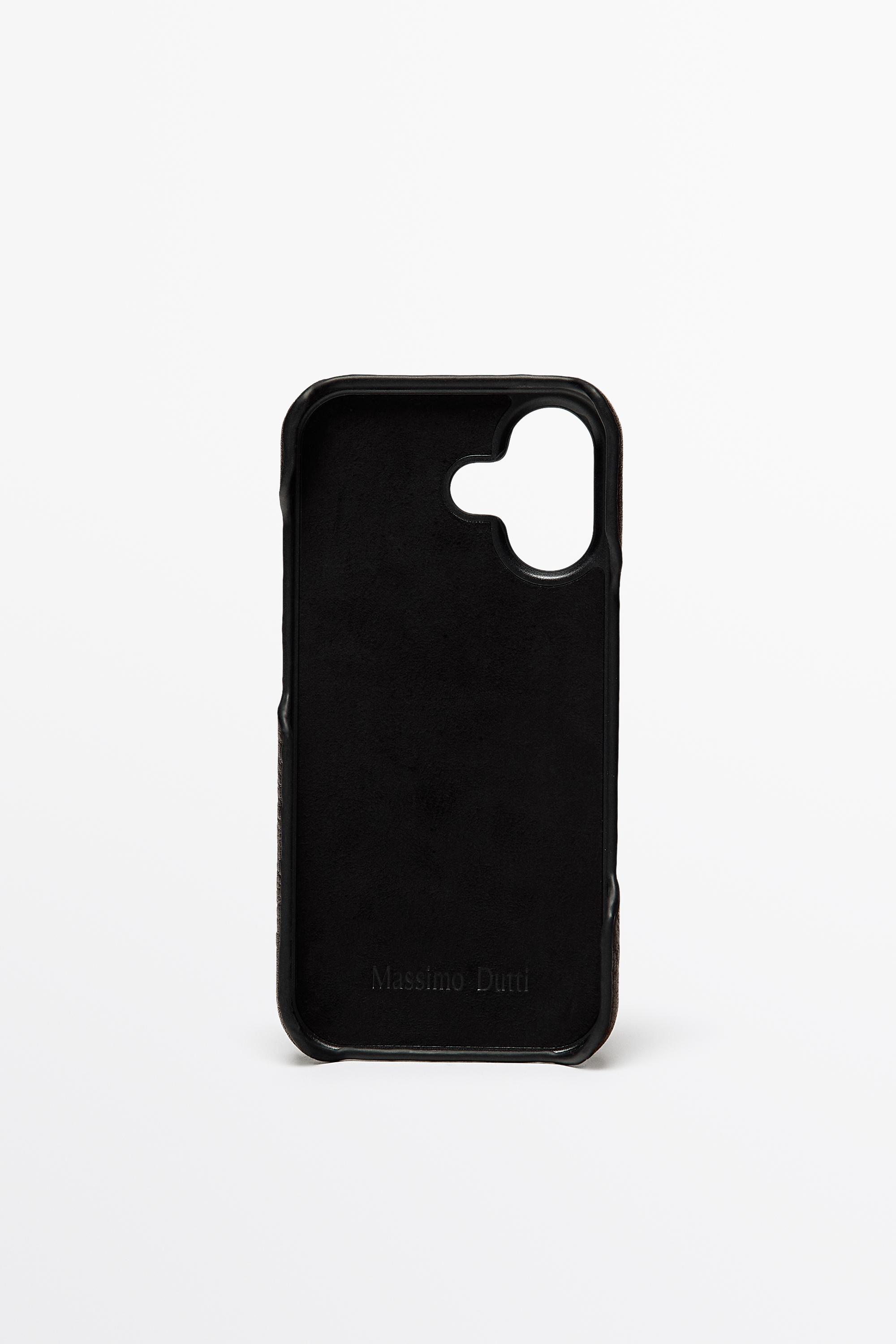 Textured Nappa leather iPhone 17 case Chocolate