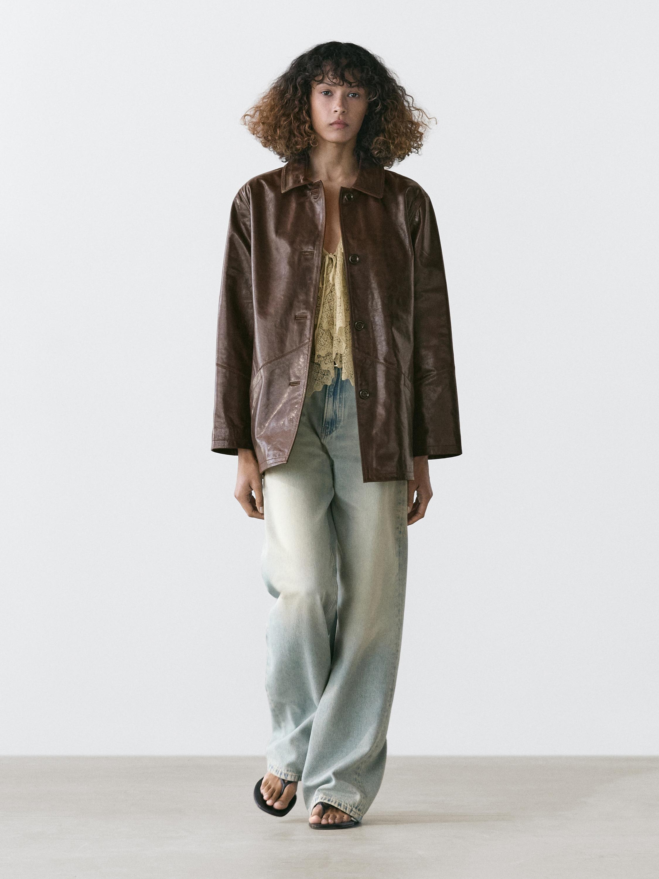 Nappa leather jacket Brown