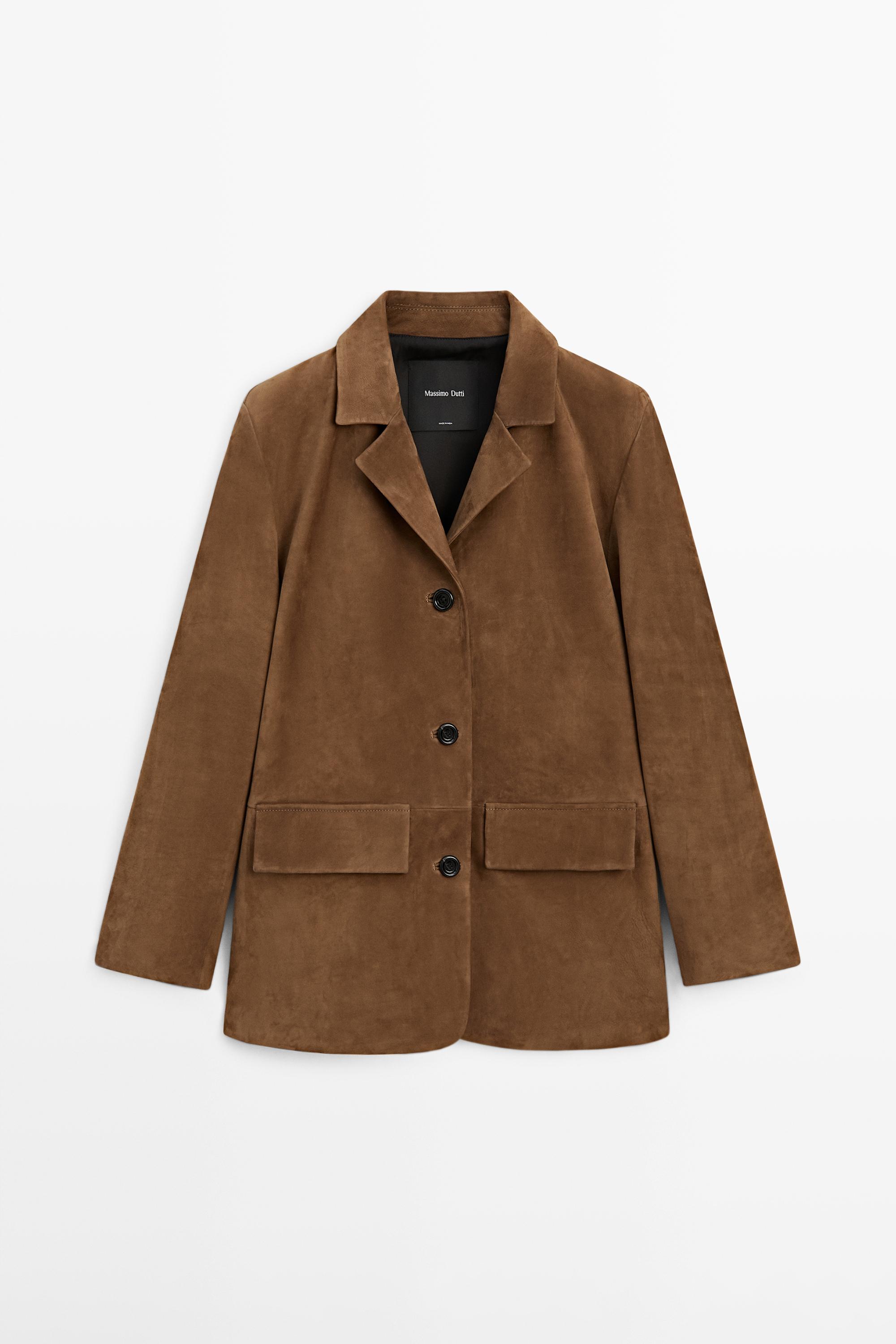 100% Suede lapel blazer Camel