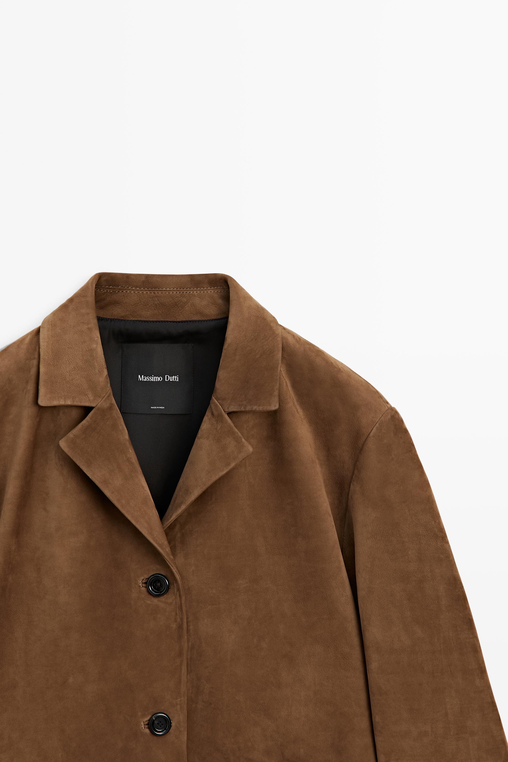 100% Suede lapel blazer Camel