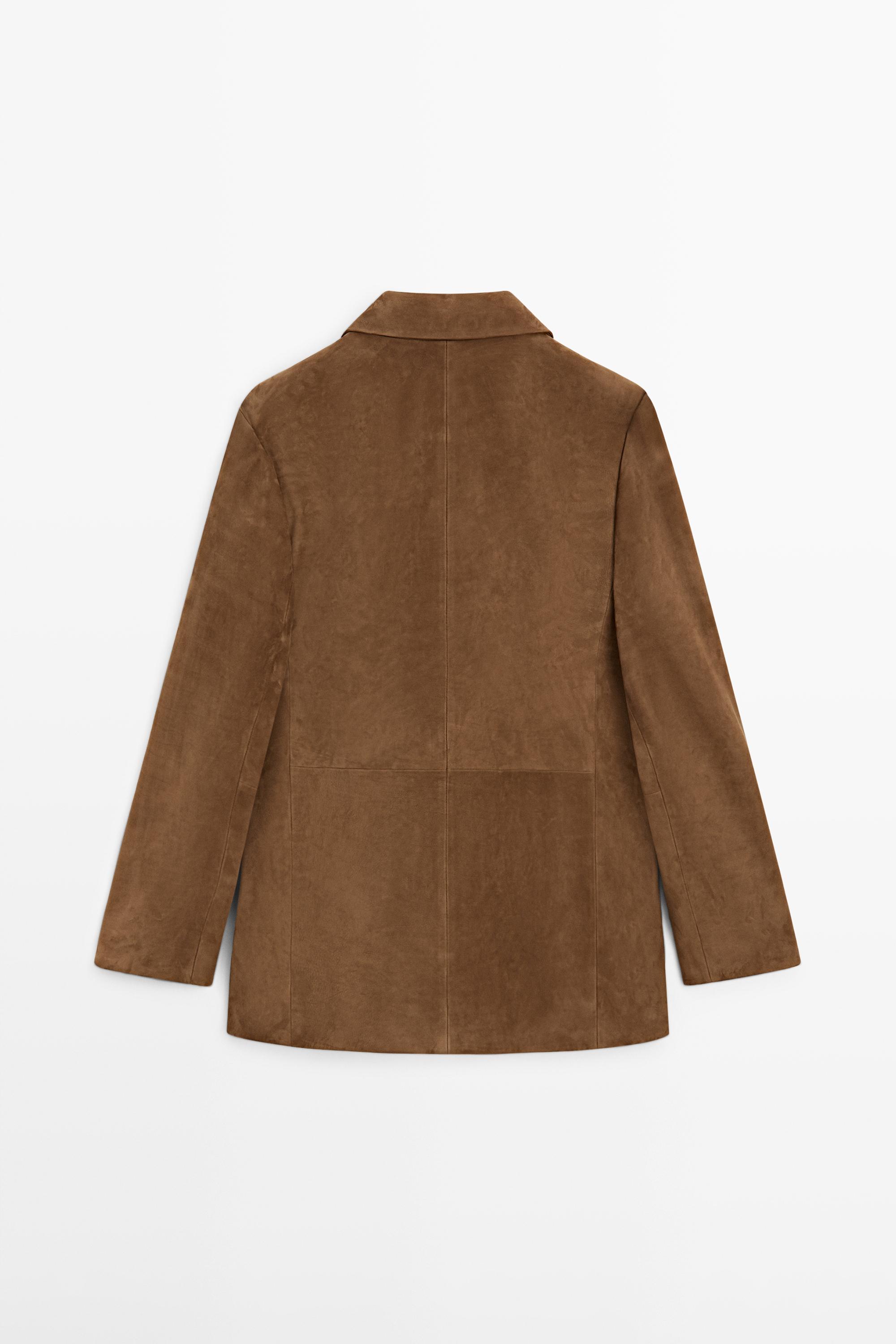 100% Suede lapel blazer Camel