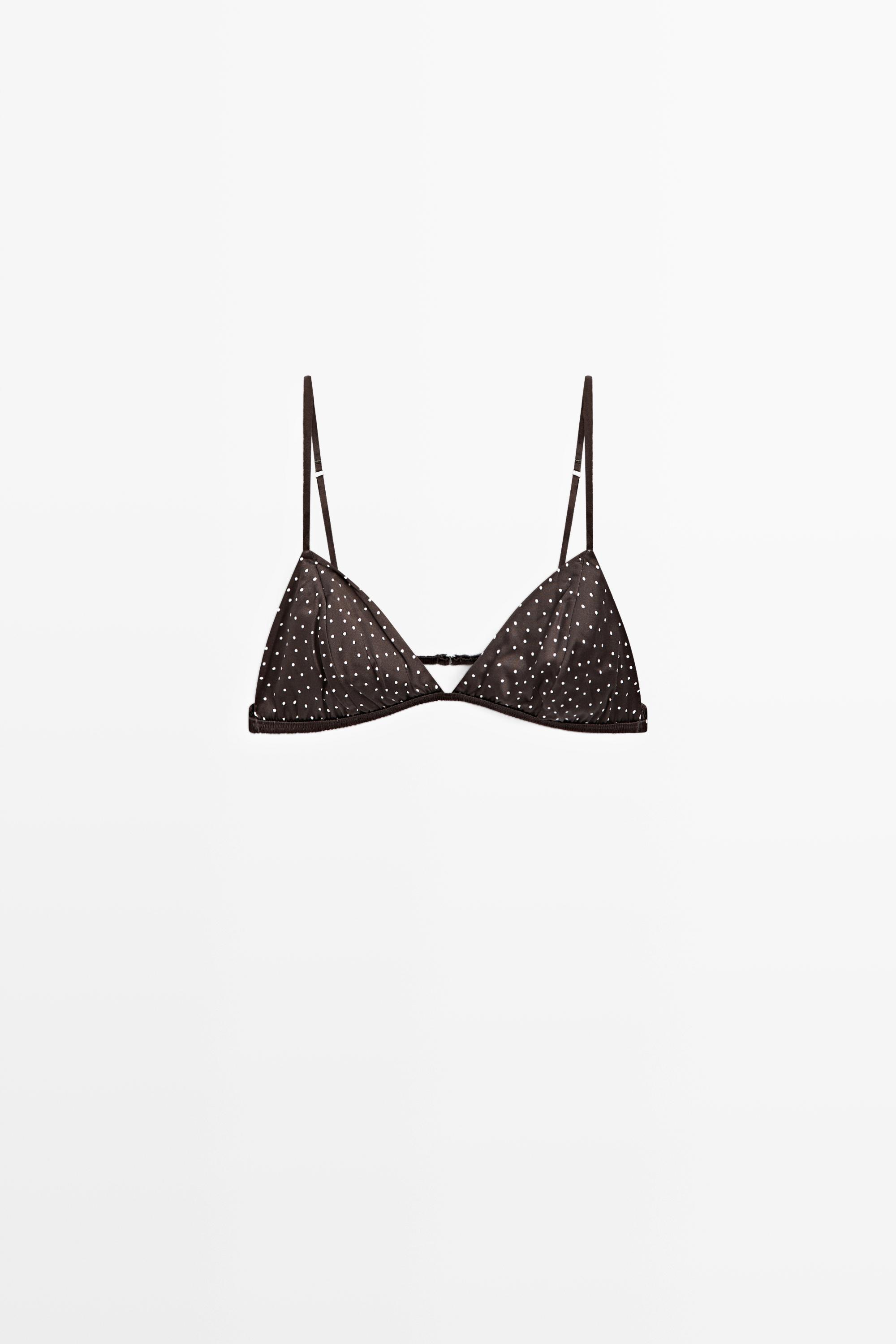 Polka dot bra Brown
