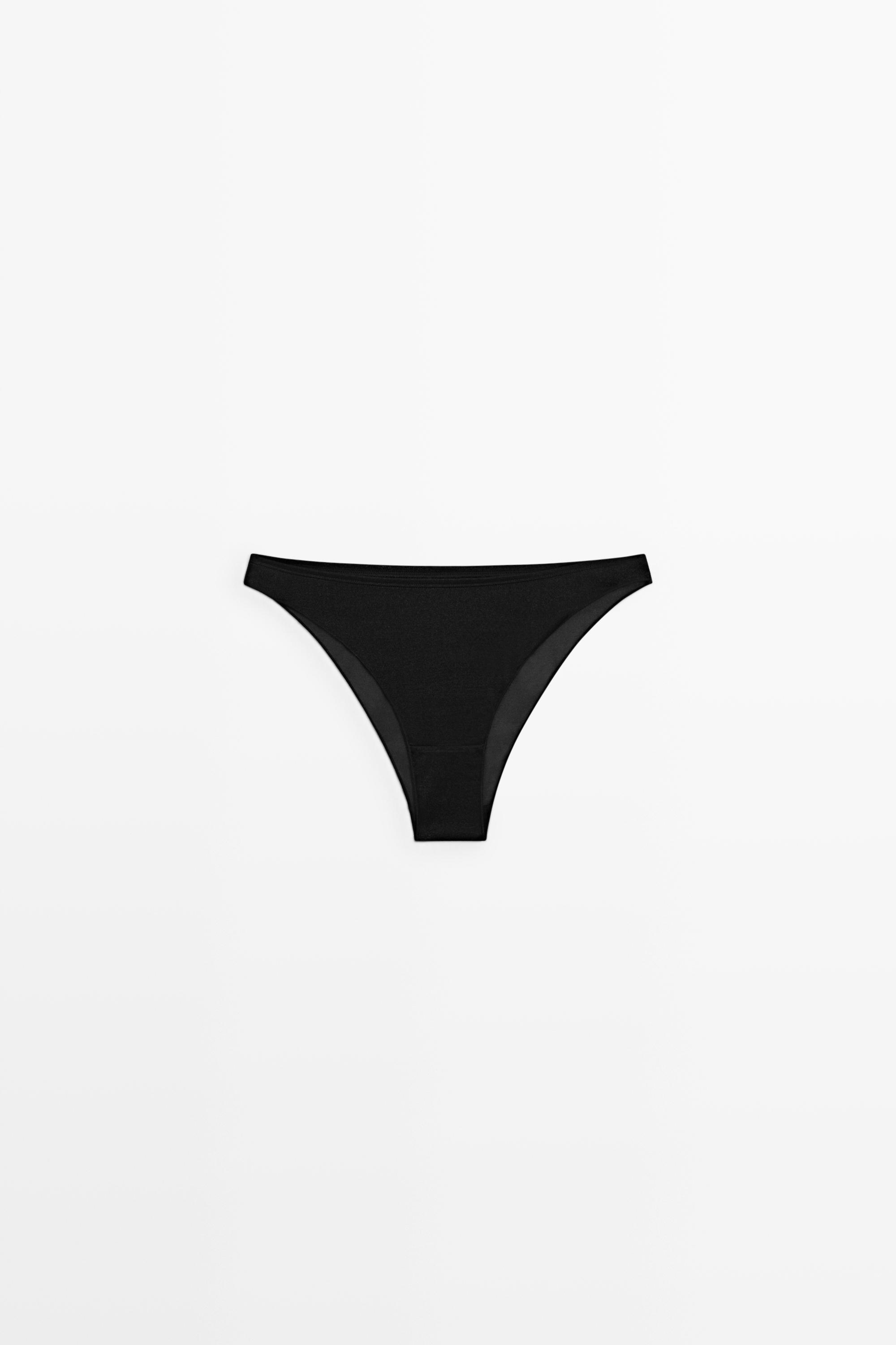 Semi-sheer briefs with metallic detail Black