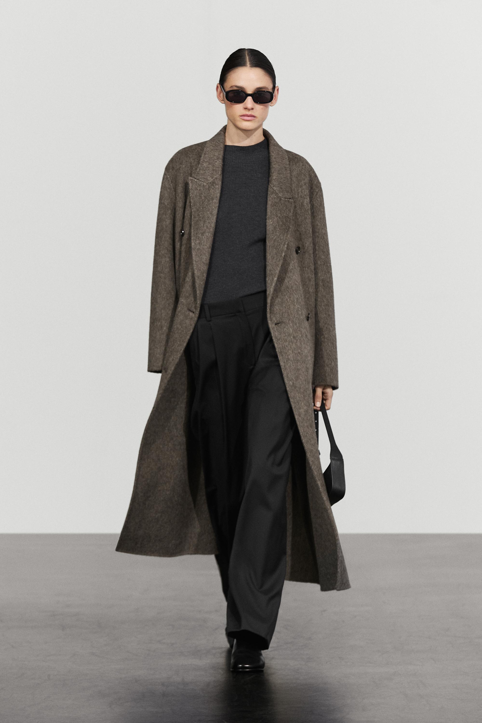 Extra fine wool pleated pants Black