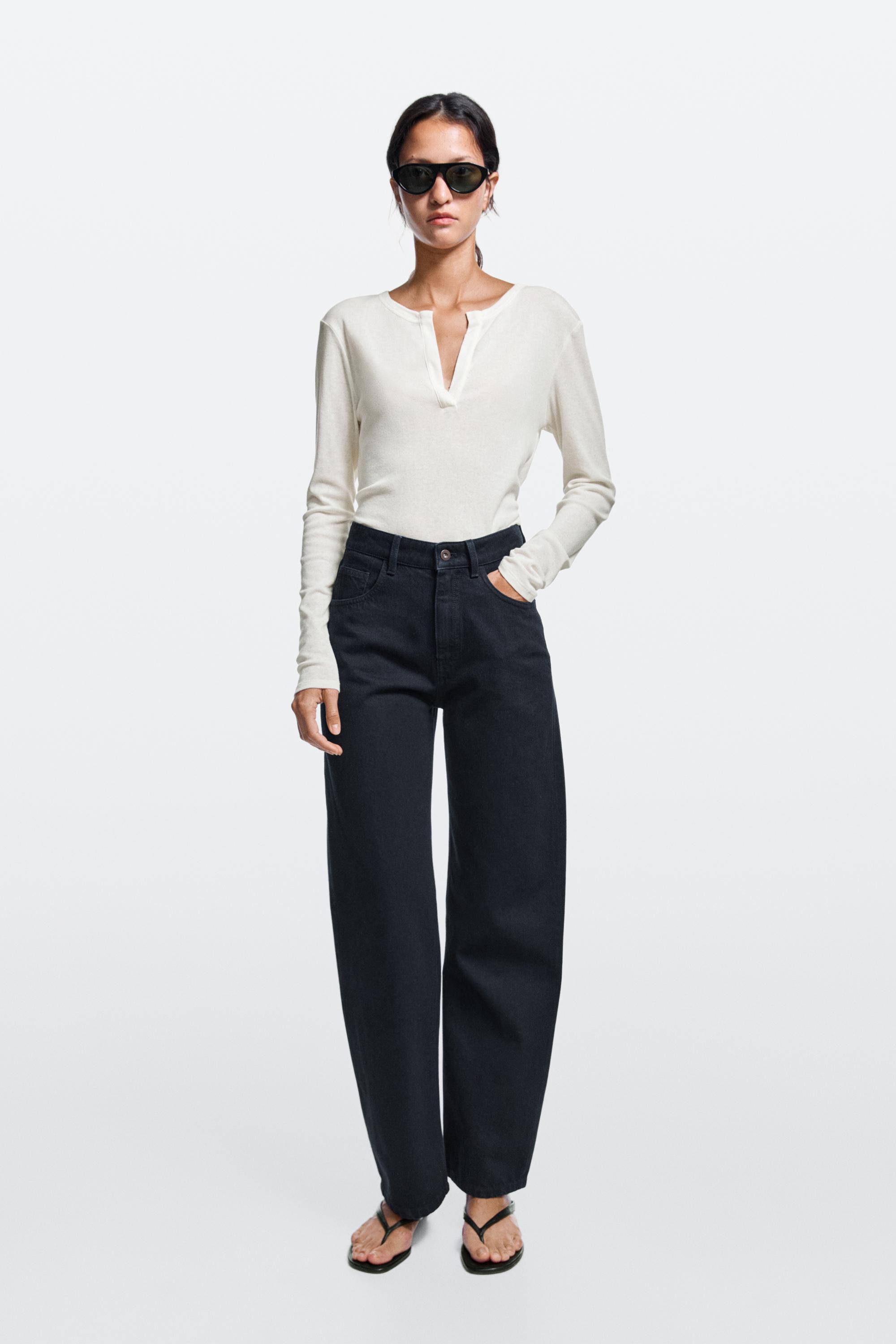 High-waist barrel fit jeans Navy Blue