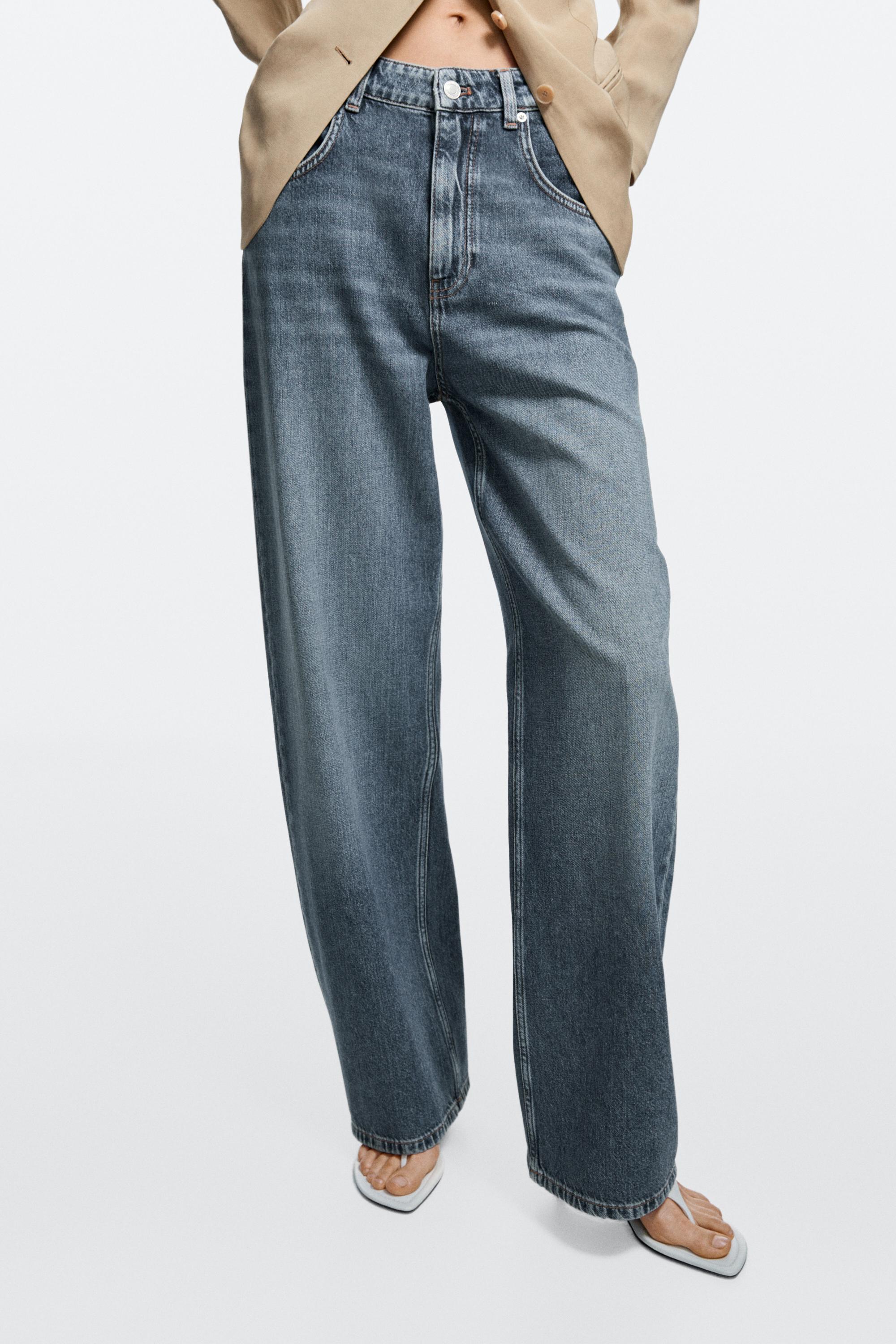Mid-waist barrel fit jeans Medium Blue