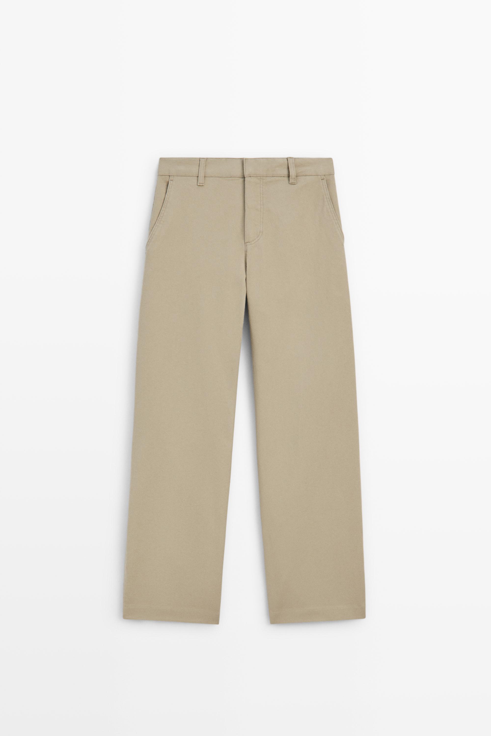 Stretch cotton blend pants Beige