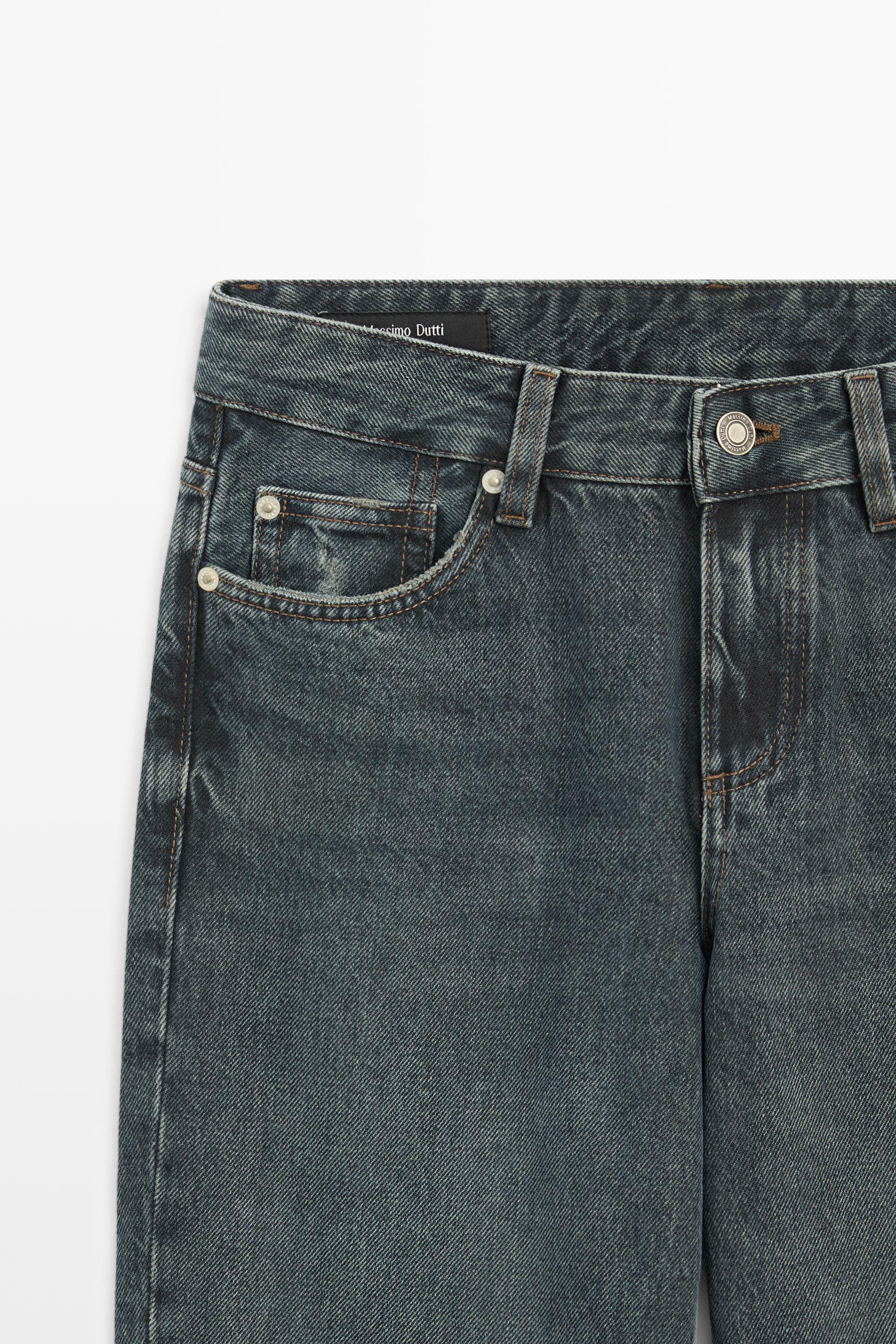 Low-rise straight-leg jeans Dark Blue