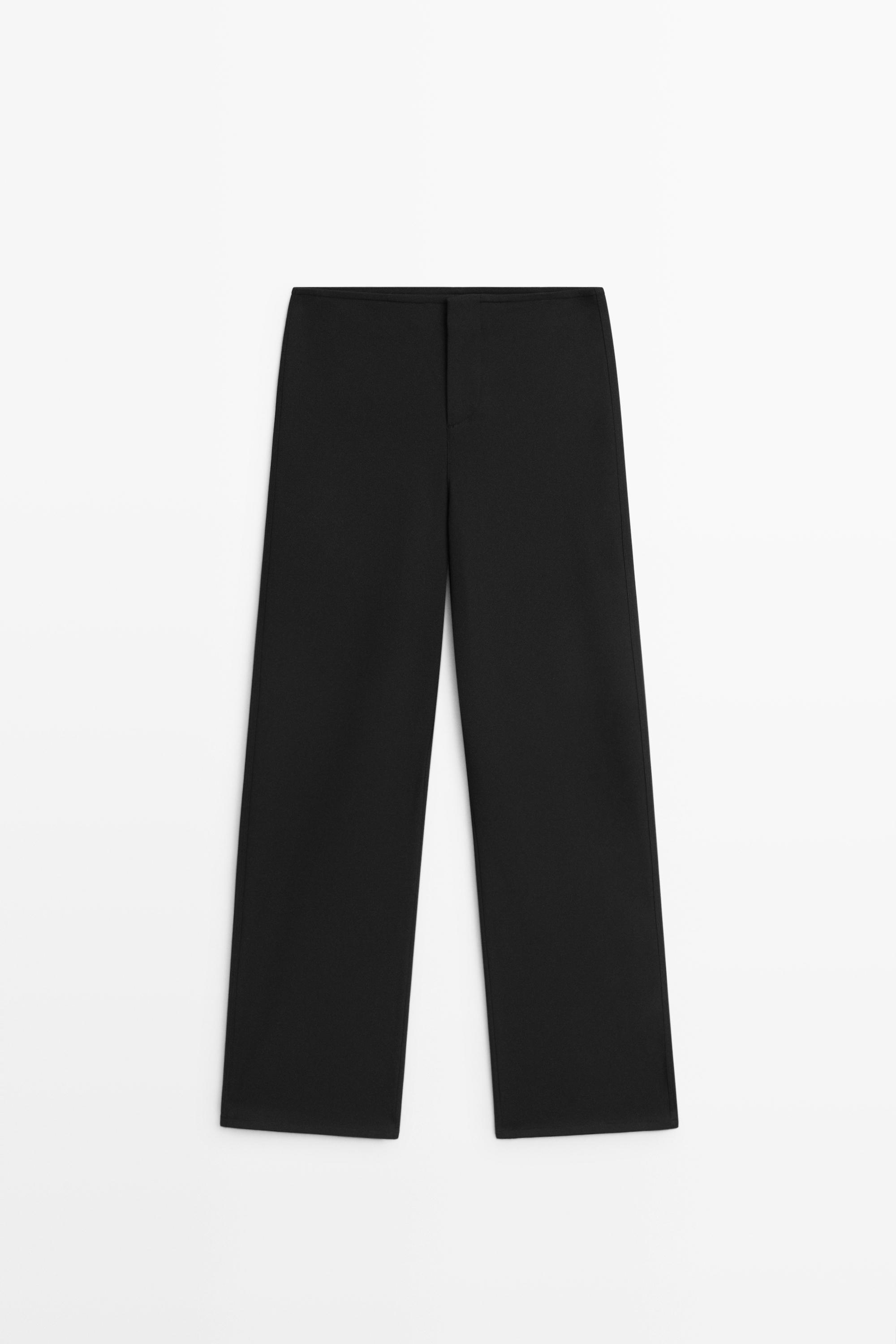 Technical straight-leg pants Black