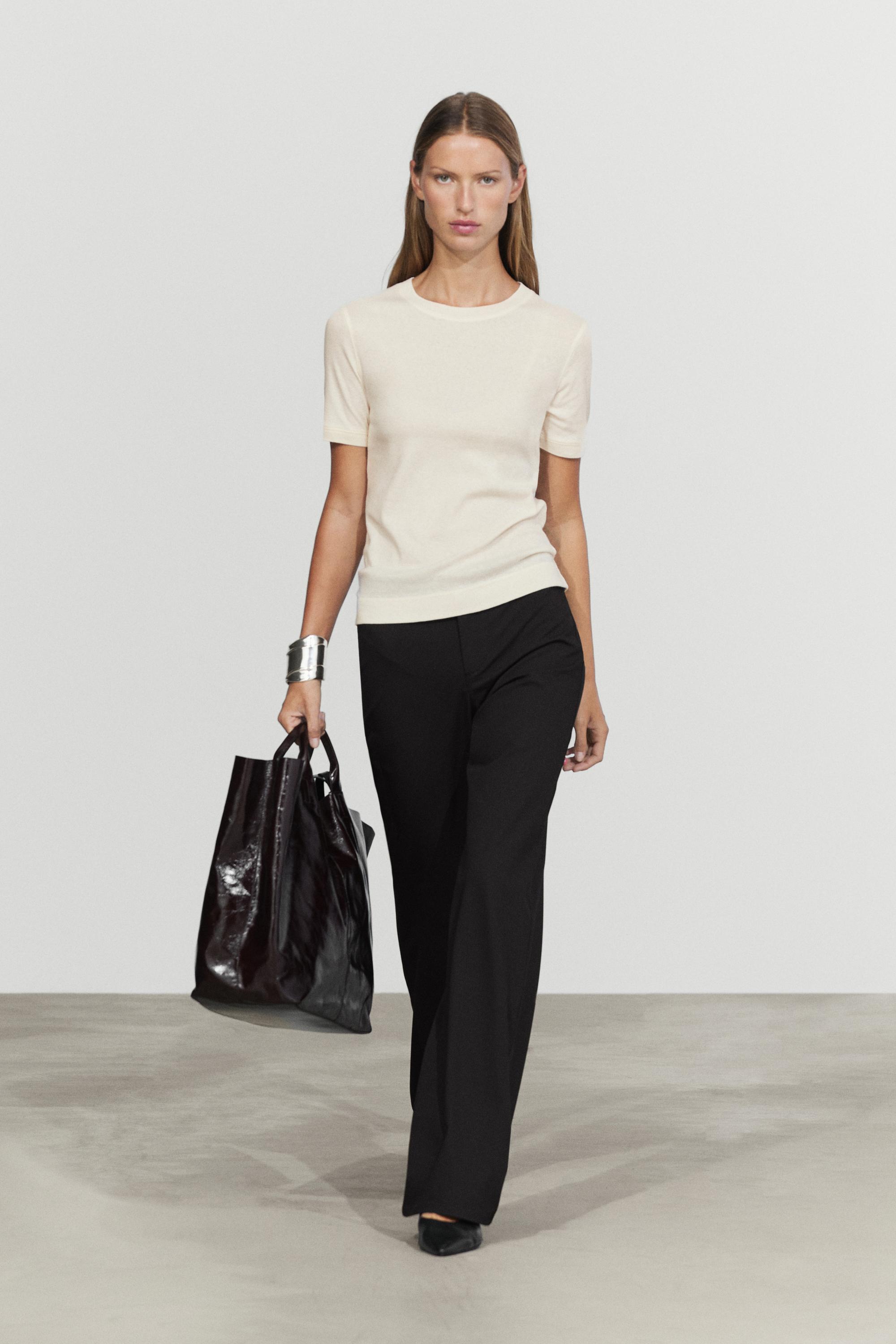 Technical straight-leg pants Black