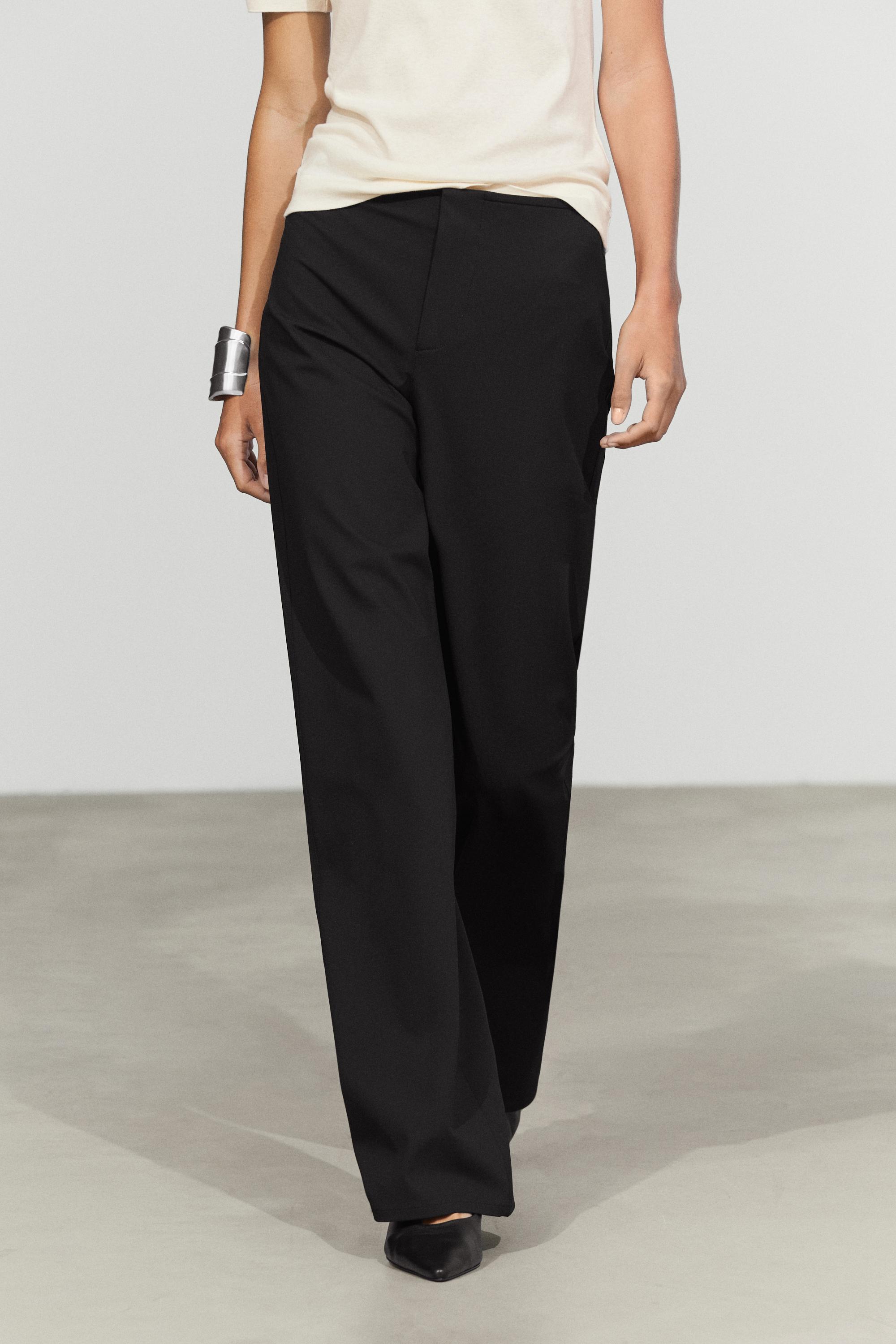 Technical straight-leg pants Black